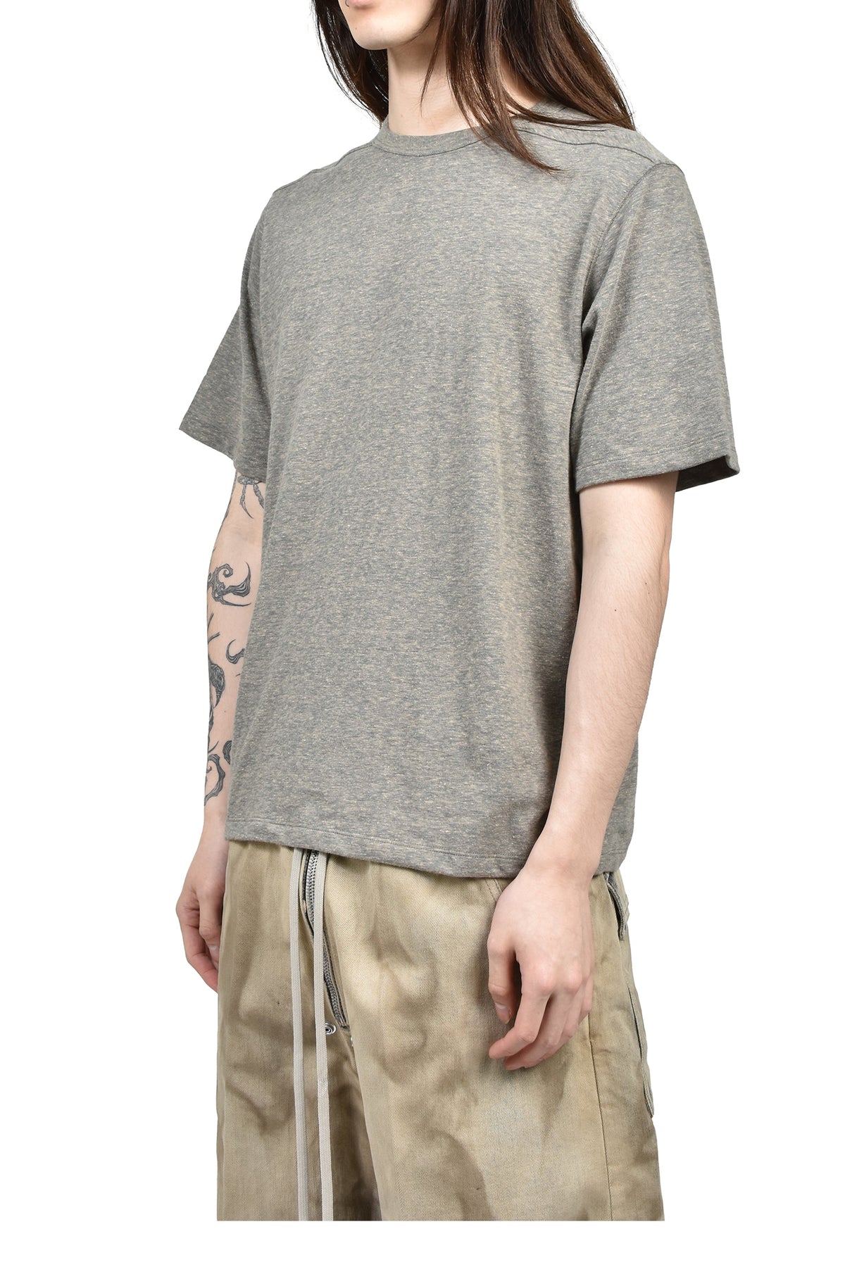 Rick Owens アンファン リッシュ デプリメ【本物保証】 Tシャツ、ストリートスタイル、メンズ  BRAD T / GRY MELANGE