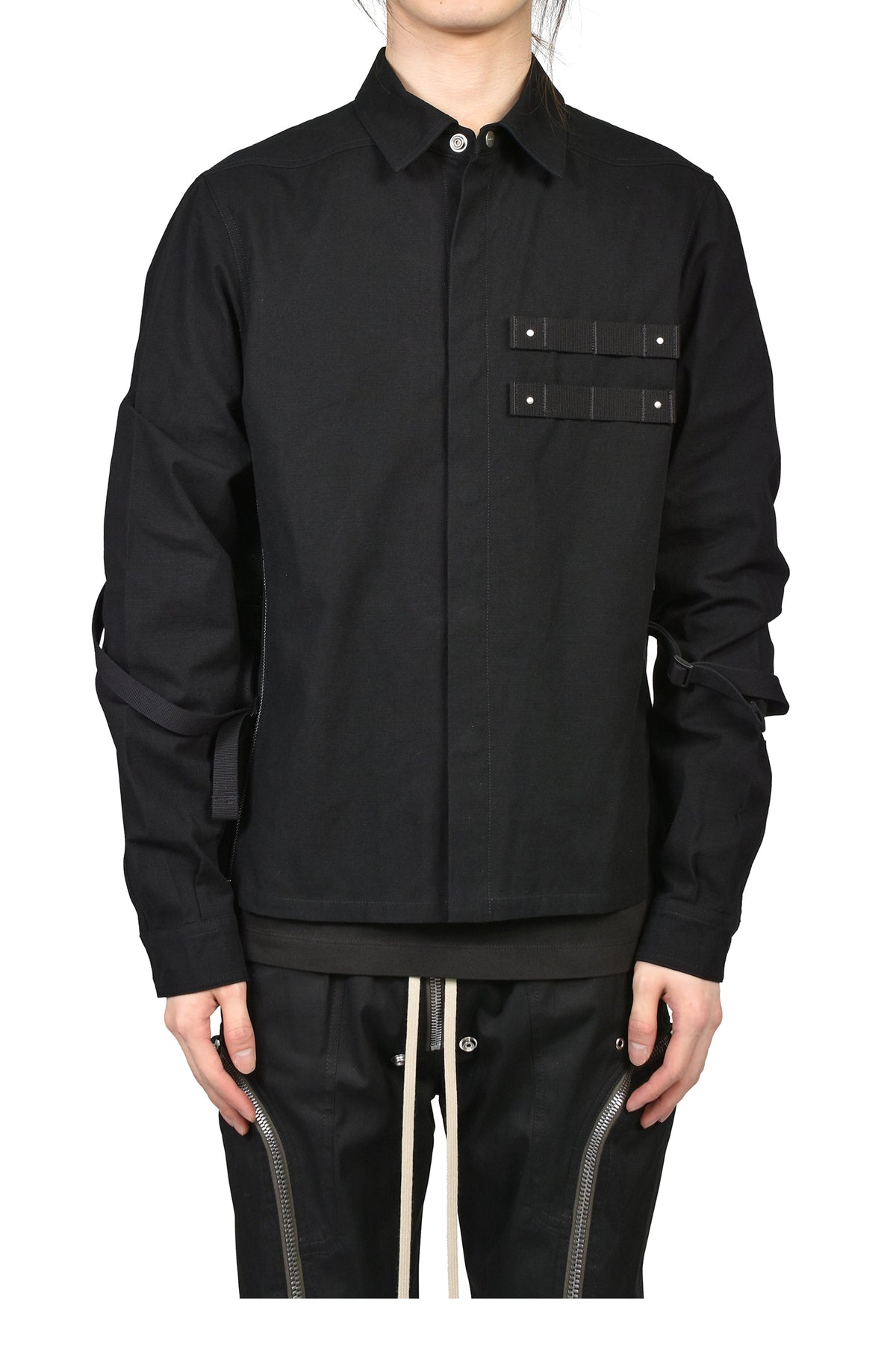 Rick Owens アンファン リッシュ デプリメ【本物保証】 シャツ、ストリートスタイル、メンズROWLAND SHIRT / BLK