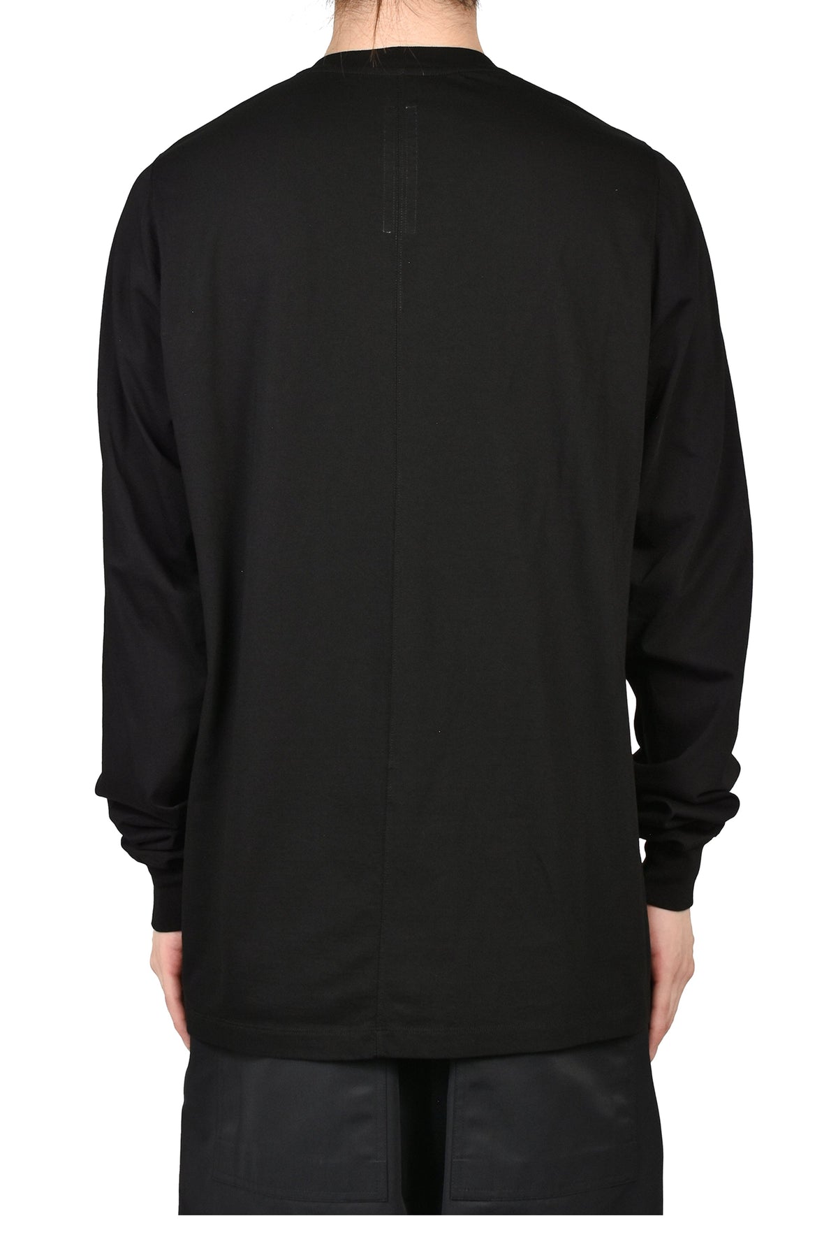 Rick Owens リックオウエンス 【本物保証】Tシャツ、ストリートスタイル、メンズ SHORT CREWNECK LS T / BLK