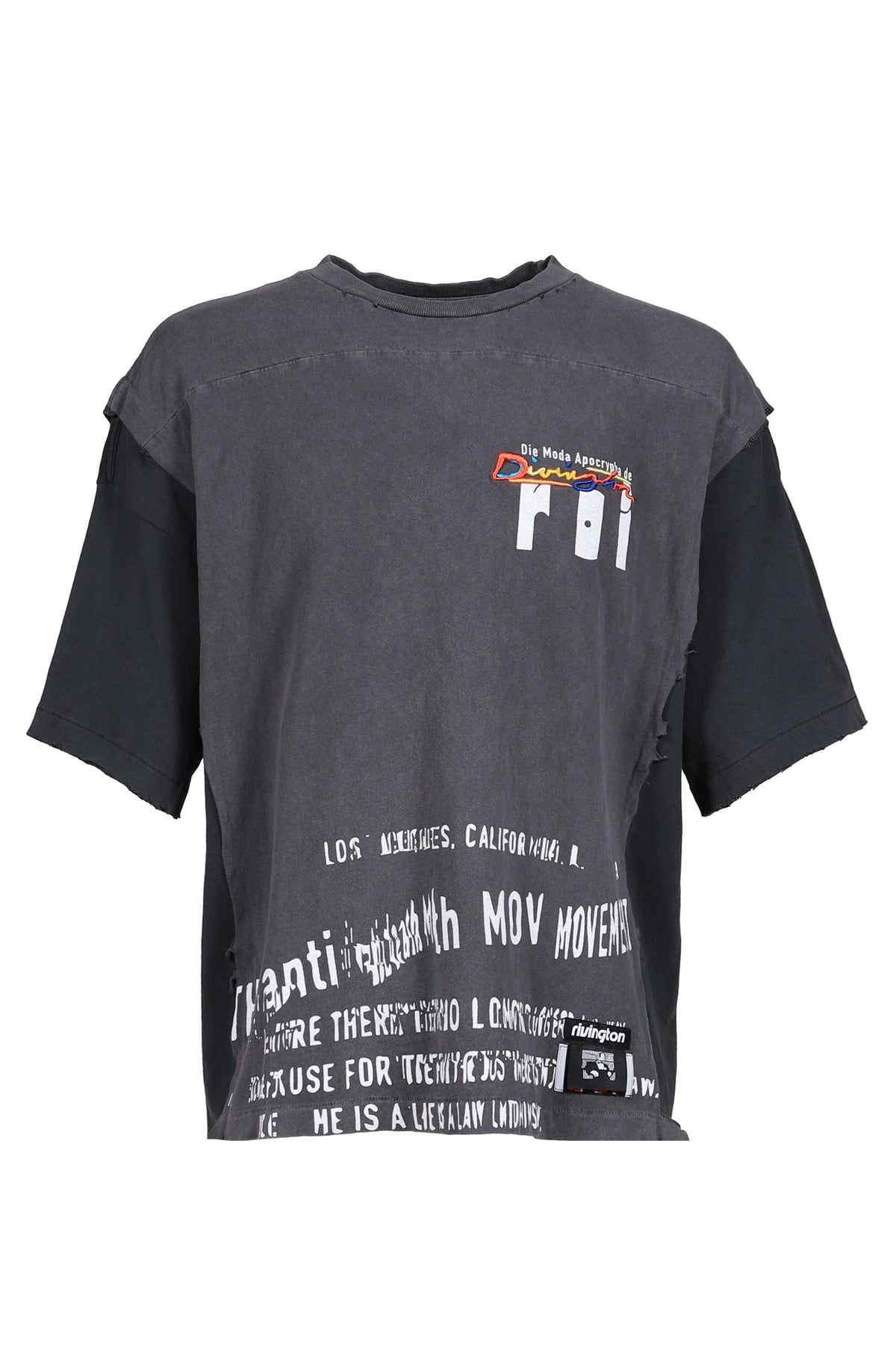 RRR123 【本物保証】 Tシャツ、ストリートスタイル、メンズ MODA APOCRYPHA QUAD TEE / BLK