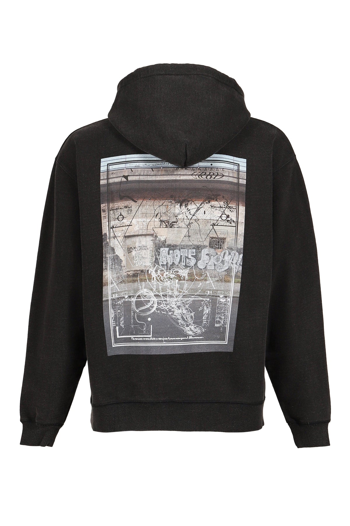 SHT 【本物保証】 パーカー、ストリートスタイル、メンズ    DEVASTATED WALL HOODIE / BLK