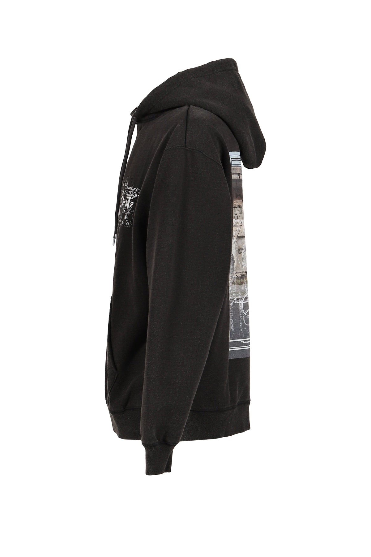 SHT 【本物保証】 パーカー、ストリートスタイル、メンズ    DEVASTATED WALL HOODIE / BLK
