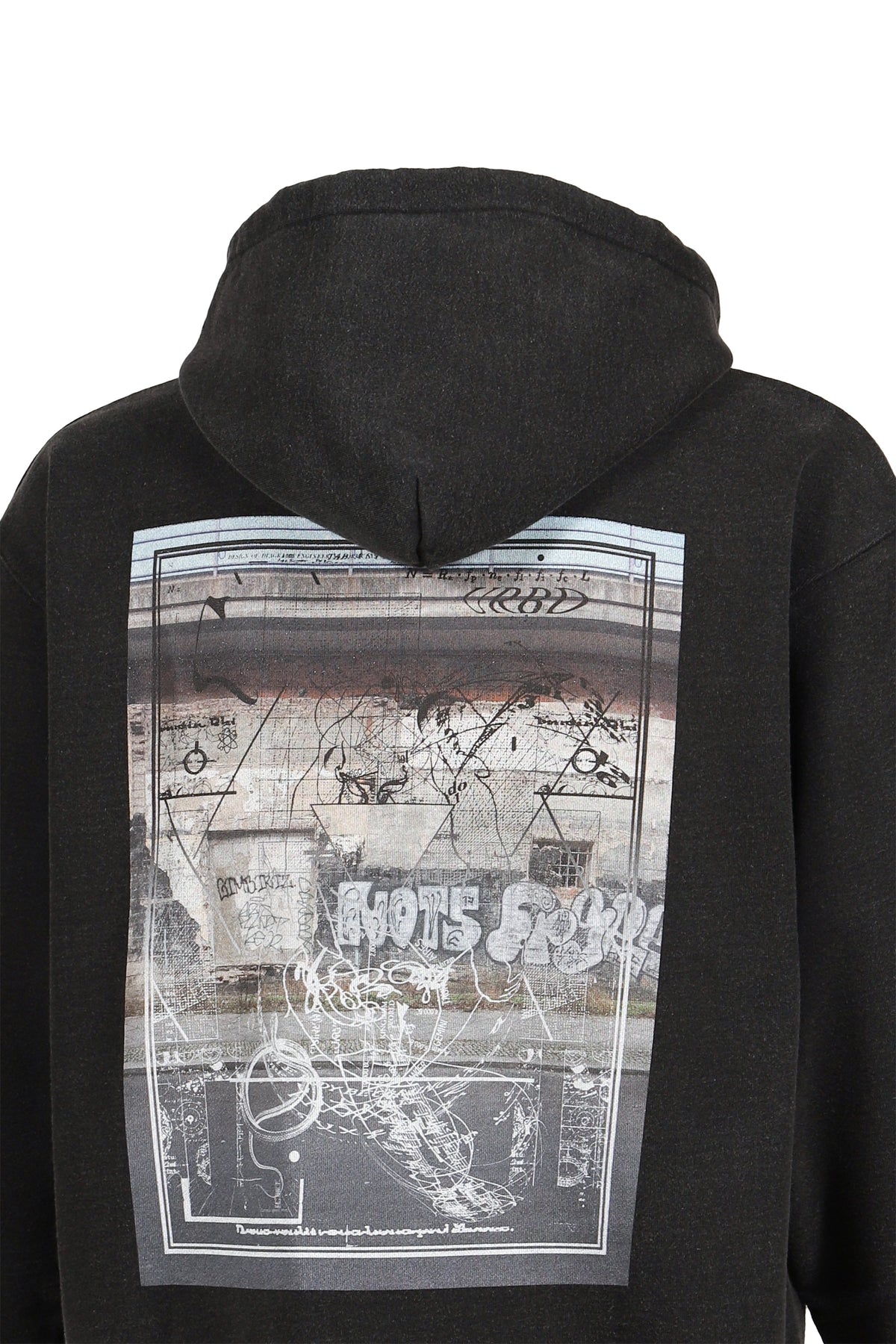 SHT 【本物保証】 パーカー、ストリートスタイル、メンズ    DEVASTATED WALL HOODIE / BLK