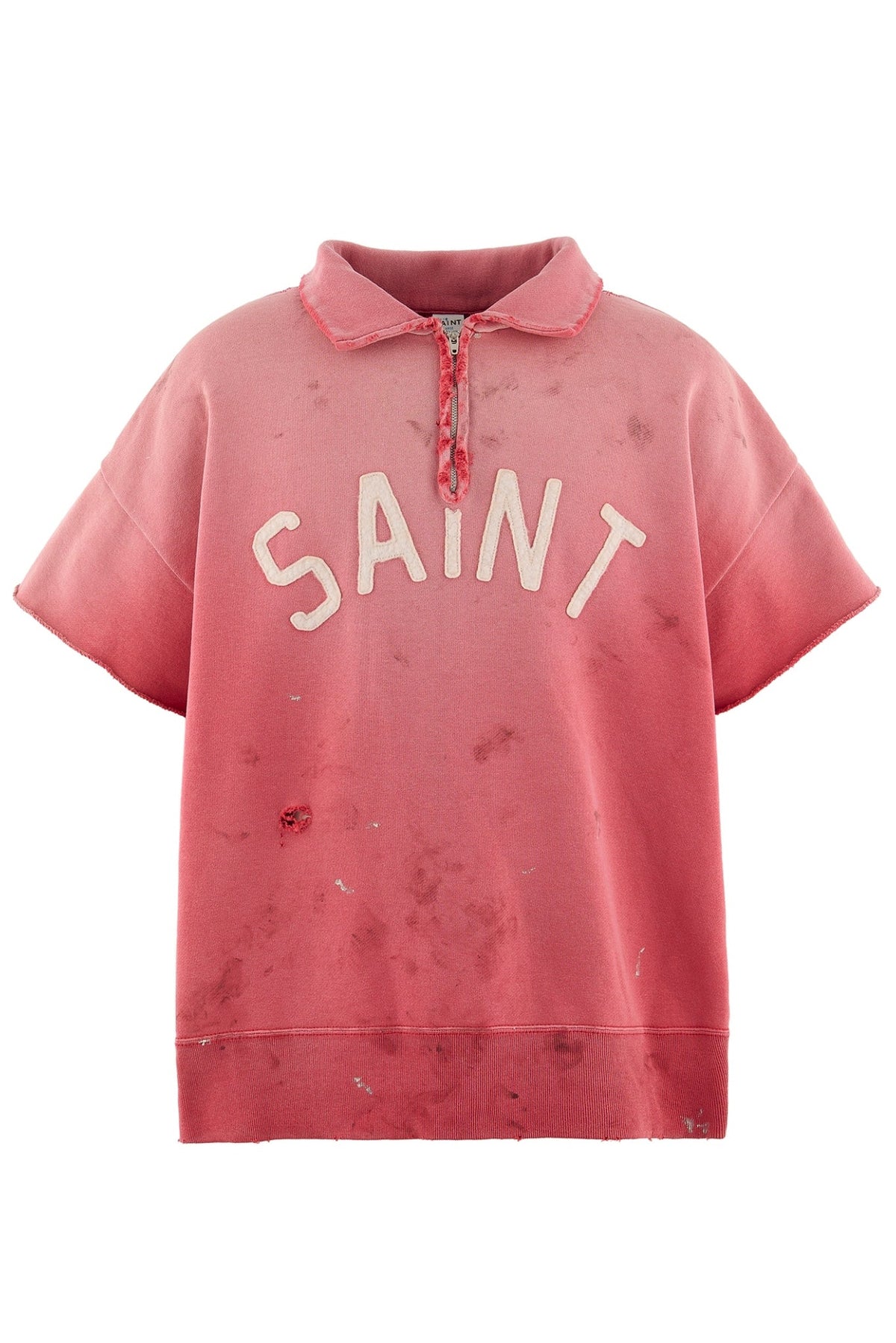 SAINT Mxxxxxx 【本物保証】 パーカー・スウェット ストリート系 メンズ SS HALF ZIP SWEAT/SAINT / RED