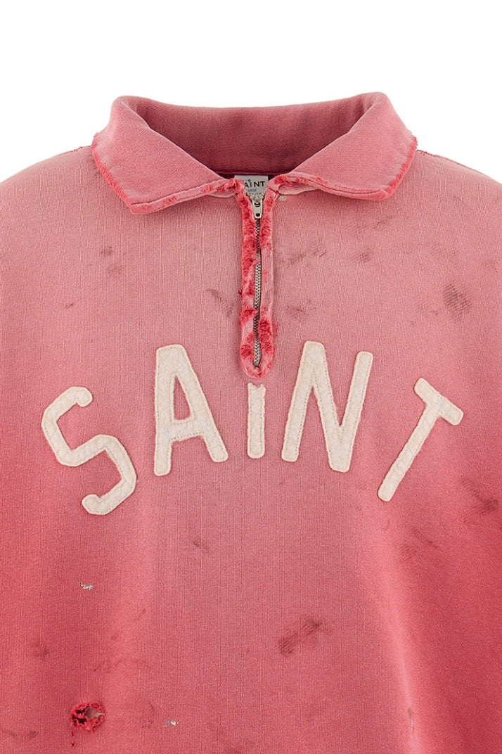 SAINT Mxxxxxx 【本物保証】 パーカー・スウェット ストリート系 メンズ SS HALF ZIP SWEAT/SAINT / RED