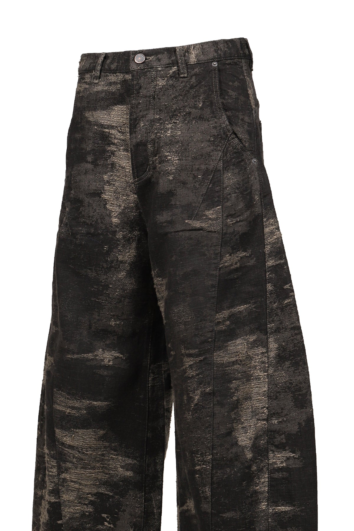 TAAKK ターク 【本物保証】 パンツ、ストリートスタイル、メンズ DENIM CURVED PANTS / GRY