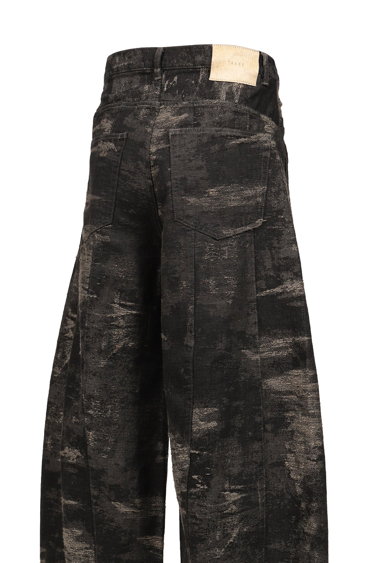TAAKK ターク 【本物保証】 パンツ、ストリートスタイル、メンズ DENIM CURVED PANTS / GRY