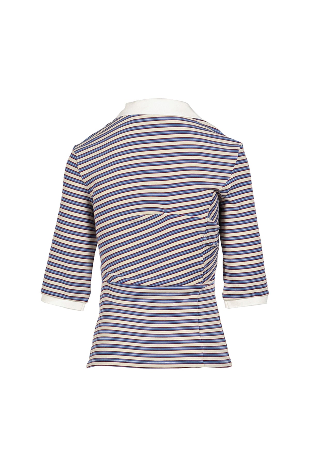 Anomalies Department 【本物保証】 Tシャツ ストリート系 レディース RETRO STRIPED ASYMMETRICAL POLO / PURPLE