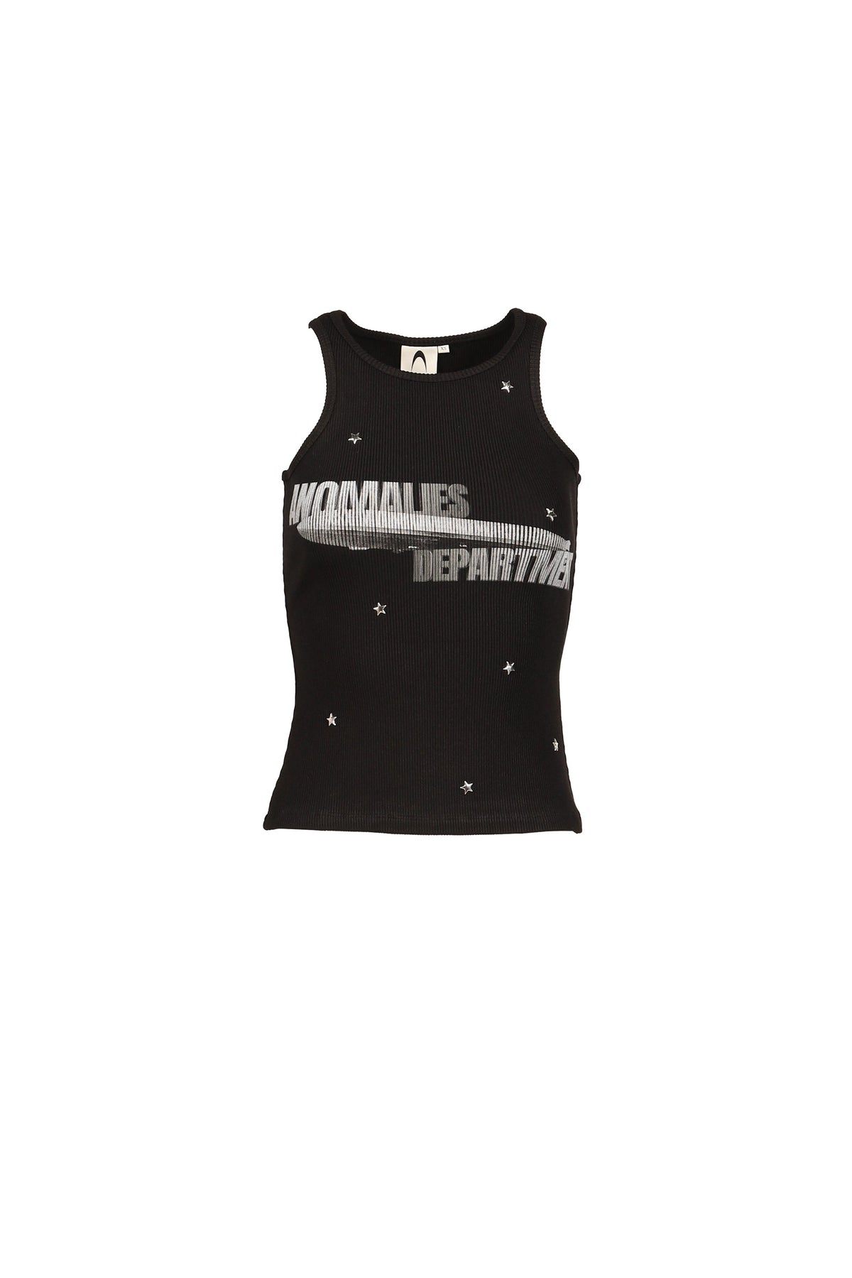 Anomalies Department 【本物保証】 シャツ ストリート系 レディース STARRY SKY RHINESTONE RIBBED PRINT VEST / BLK
