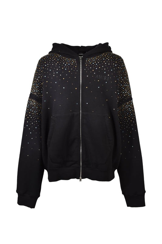 AMIRI アミリ 【本物保証】 パーカー ストリート系 メンズ CRYSTALS OS ZIP UP HOODIE / BLK