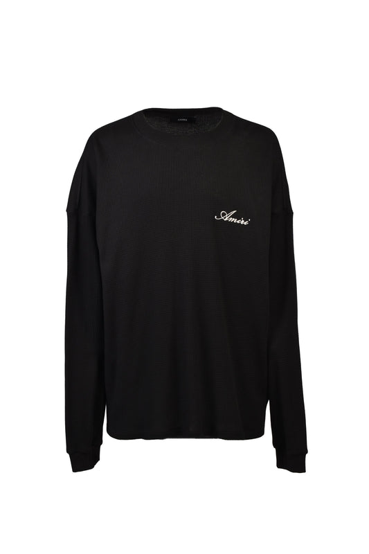 AMIRI アミリ 【本物保証】 Tシャツ ストリート系 メンズ SMOKING WOLF OS WAFFLE CREW / BLK