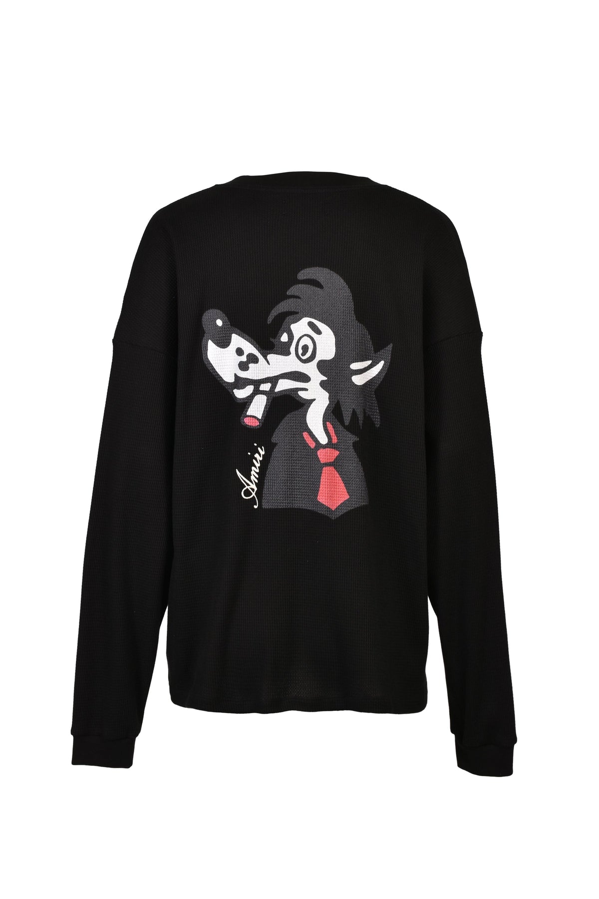 AMIRI アミリ 【本物保証】 Tシャツ ストリート系 メンズ SMOKING WOLF OS WAFFLE CREW / BLK