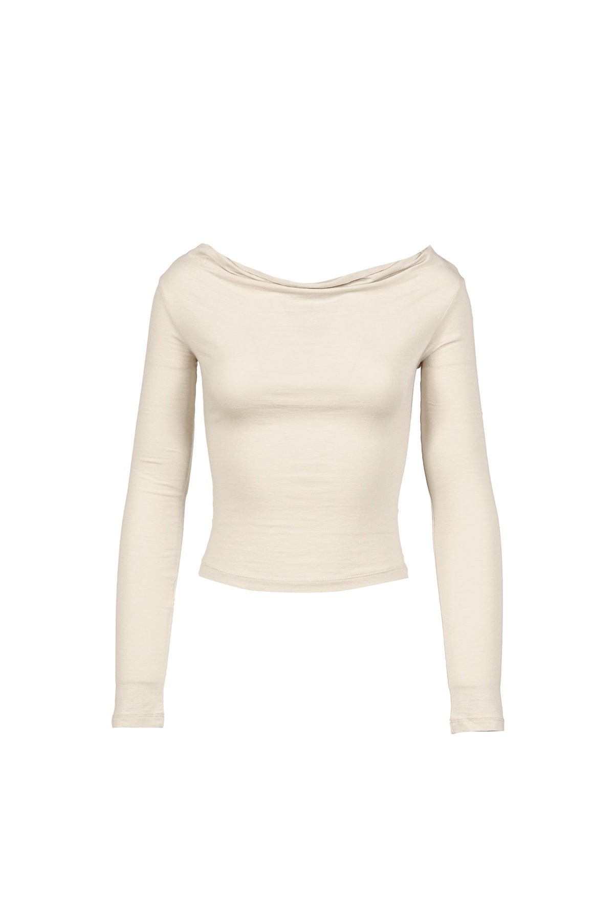 BOHEMSEO ボヘムソ 【本物保証】 シャツ ストリート系 レディース FLOW NECK DRAPE LONG SLEEVE / BEG