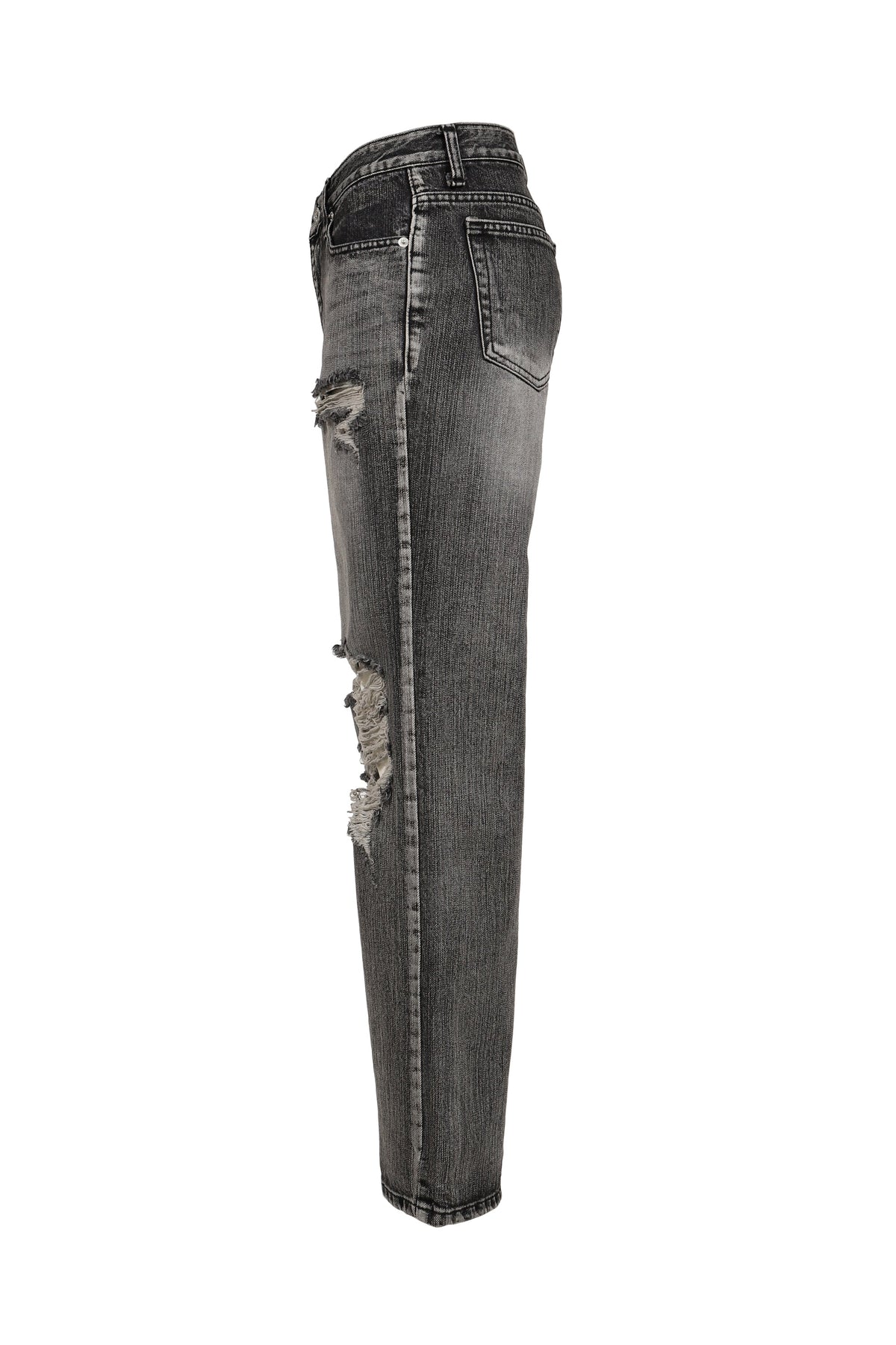 BOHEMSEO ボヘムソ 【本物保証】 パンツ ストリート系 レディース HIGHLIGHT DAMAGE WIDE PANTS / GRY