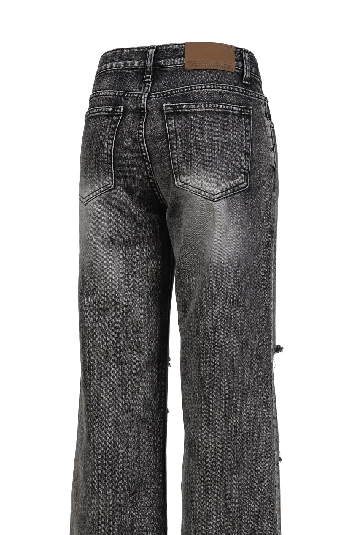 BOHEMSEO ボヘムソ 【本物保証】 パンツ ストリート系 レディース HIGHLIGHT DAMAGE WIDE PANTS / GRY