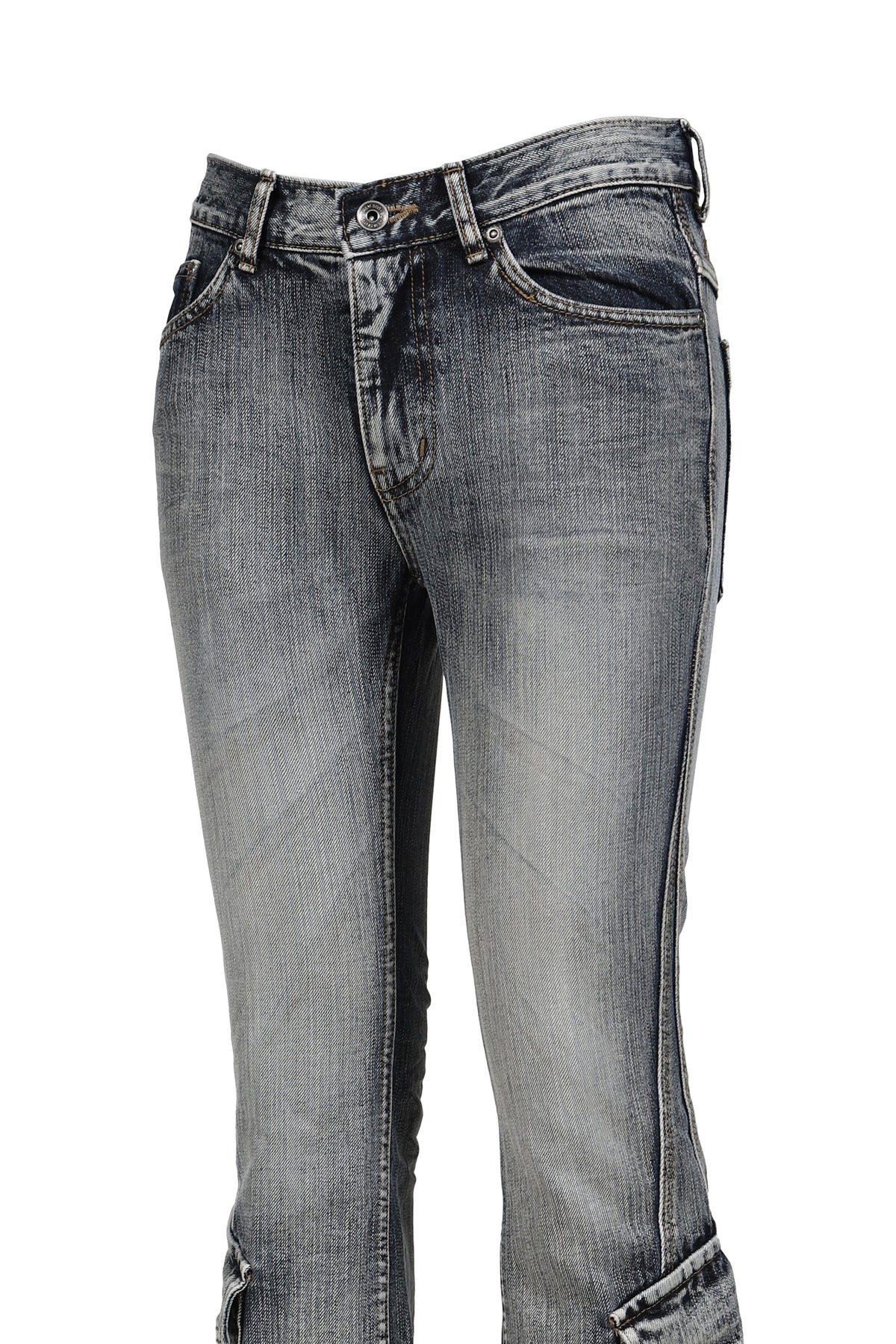 BOHEMSEO ボヘムソ 【本物保証】 カーゴパンツ ストリート系 レディース WASHED BLUE CARGO BOOTCUT / BLU