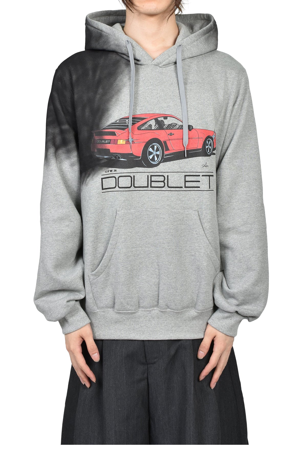 doublet ダブレット 【本物保証】 パーカー ストリート系 メンズ EXHAUST STAINED HOODIE / GRY