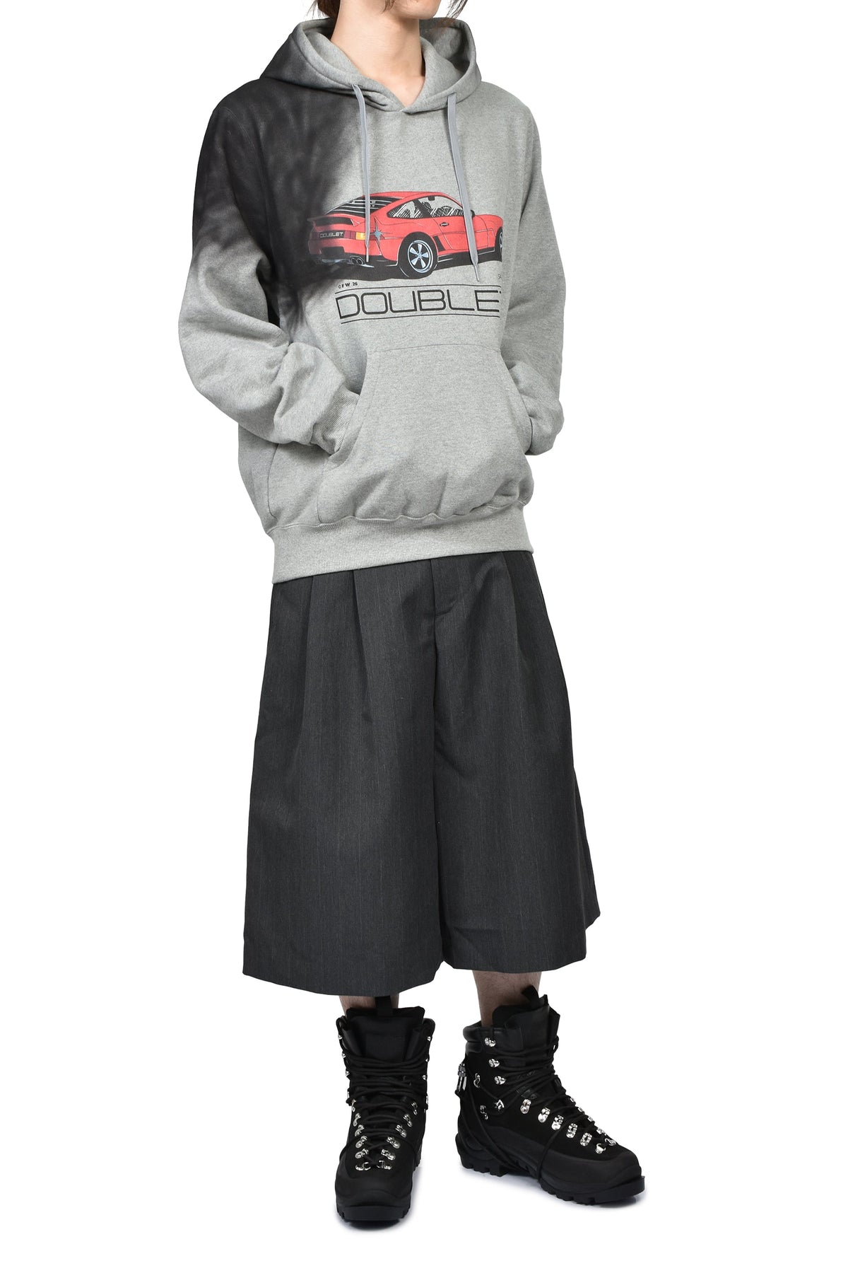 doublet ダブレット 【本物保証】 パーカー ストリート系 メンズ EXHAUST STAINED HOODIE / GRY