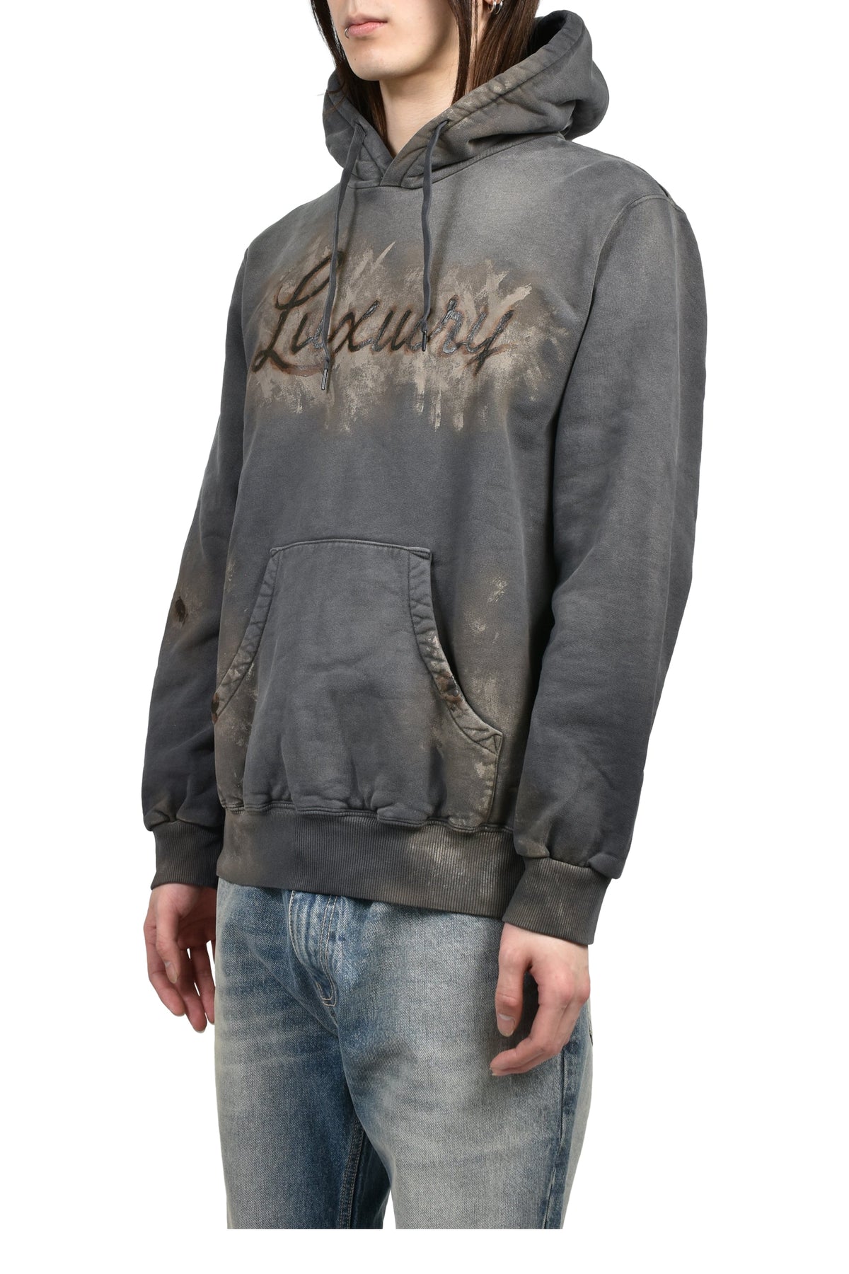 doublet ダブレット 【本物保証】 パーカー ストリート系 メンズ LUXUARY MUD PAINT HOODIE / BLK