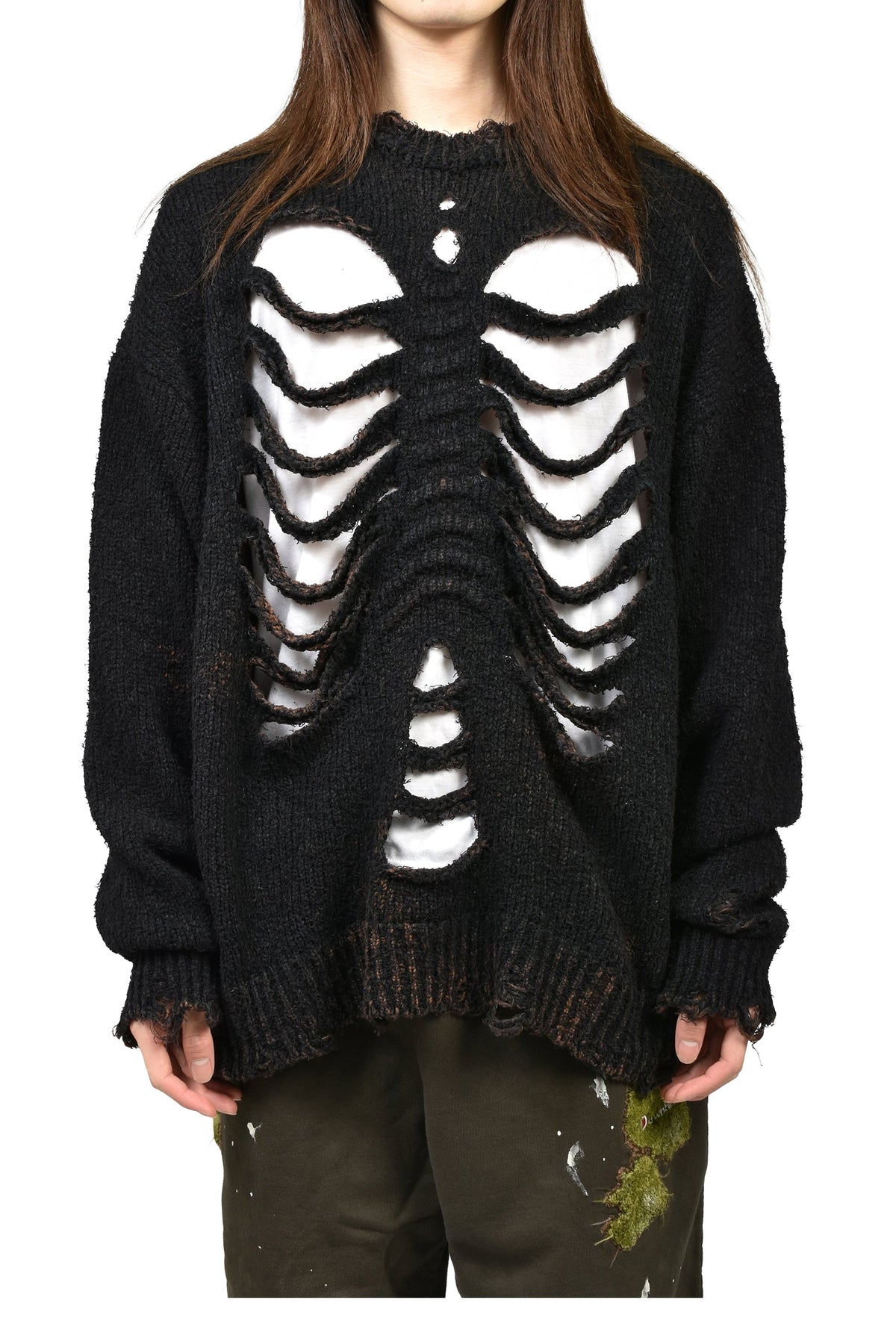doublet ダブレット 【本物保証】 ニット ストリート系 メンズ RIB & SPINE KNIT PULLOVER / BLK