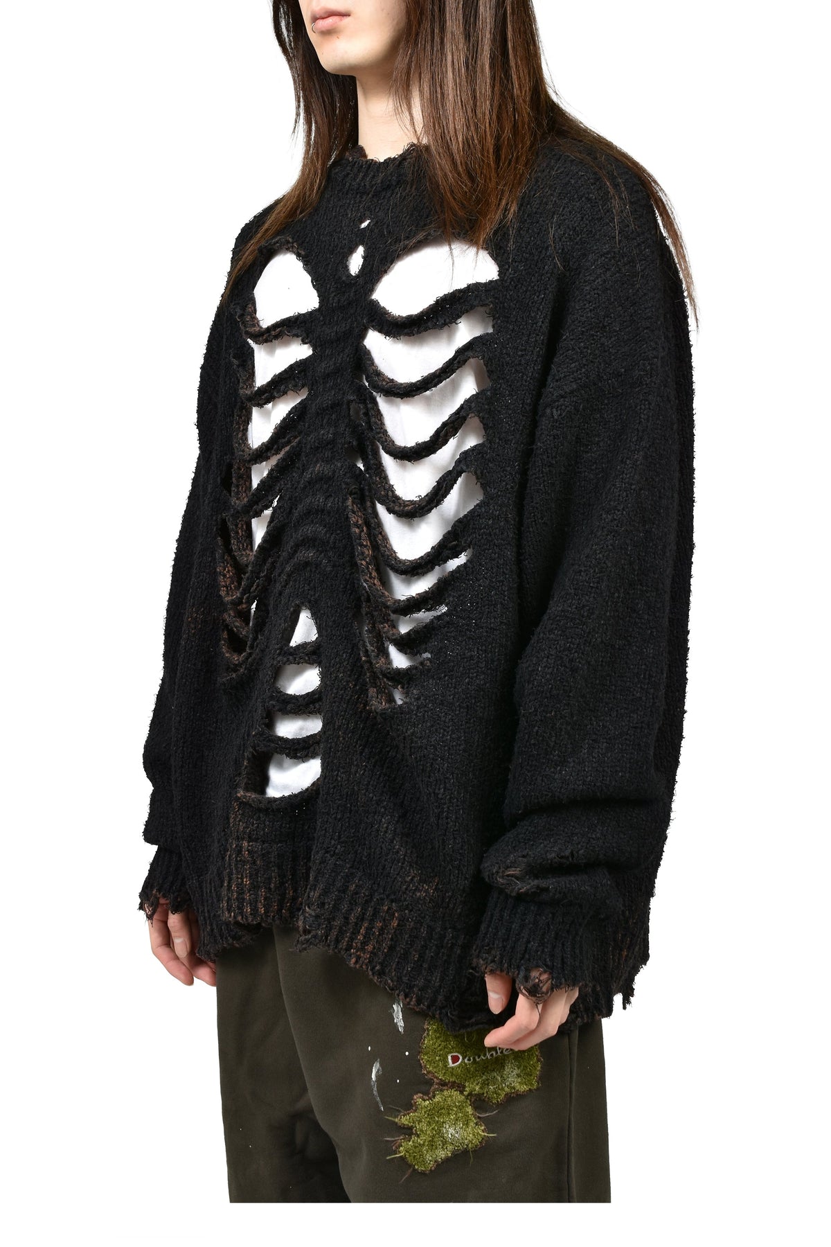 doublet ダブレット 【本物保証】 ニット ストリート系 メンズ RIB & SPINE KNIT PULLOVER / BLK