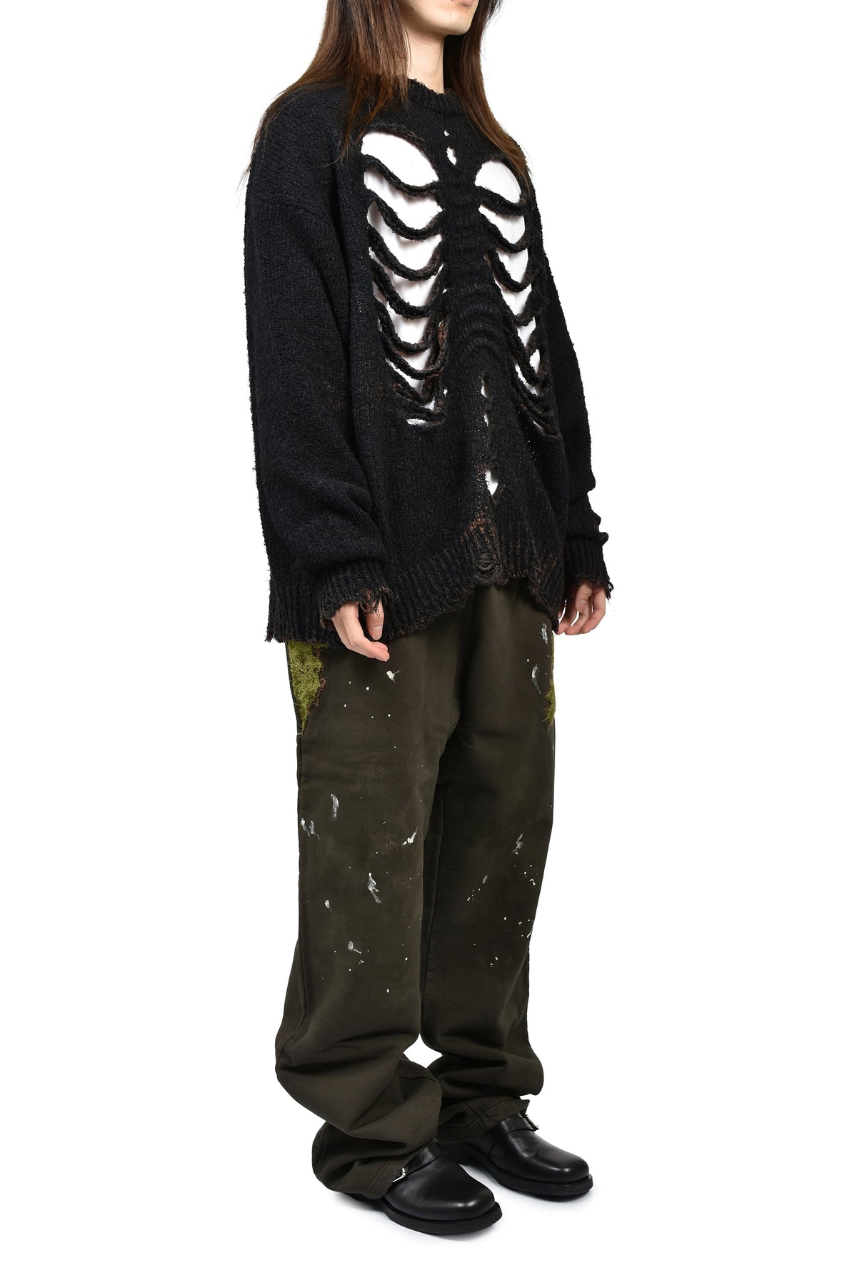 doublet ダブレット 【本物保証】 ニット ストリート系 メンズ RIB & SPINE KNIT PULLOVER / BLK