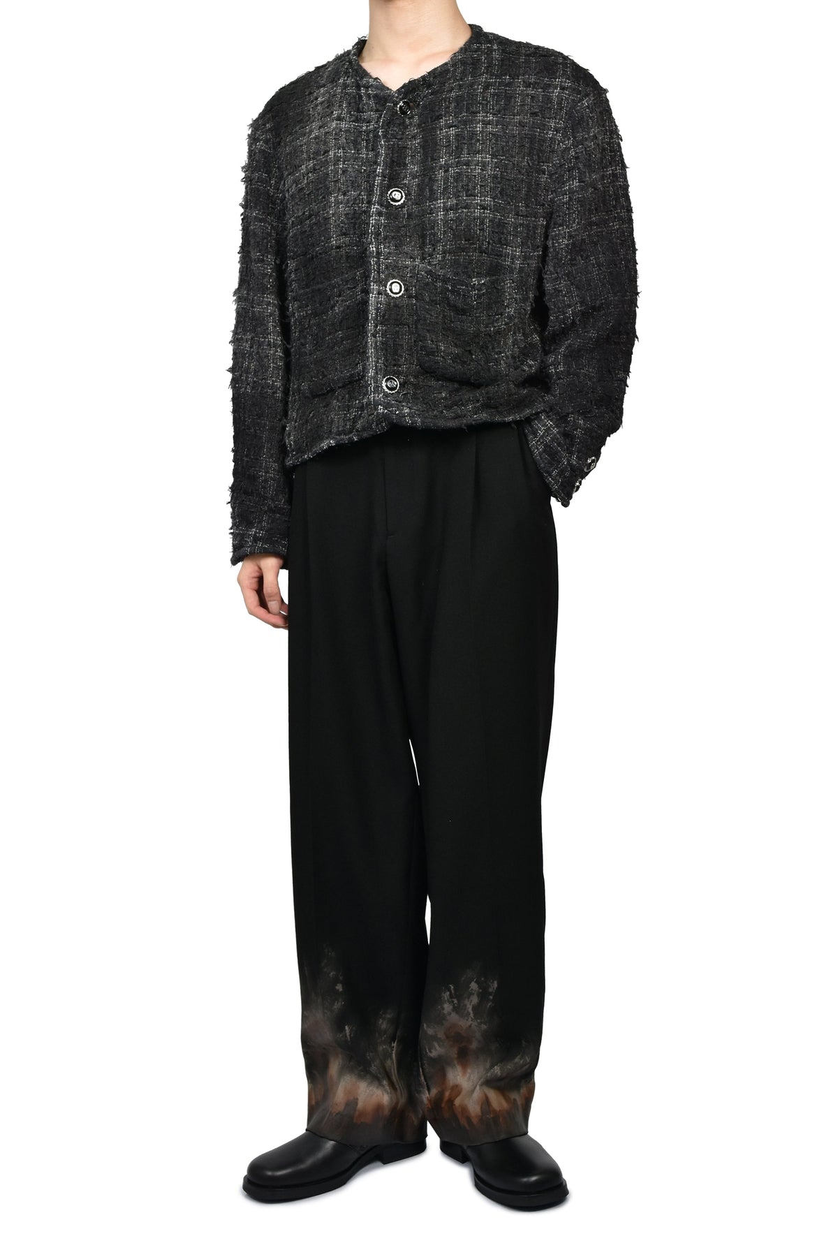 doublet ダブレット 【本物保証】 ジャケット ストリート系 メンズ SMOG AIR STAINED TWEED JACKET / BLK