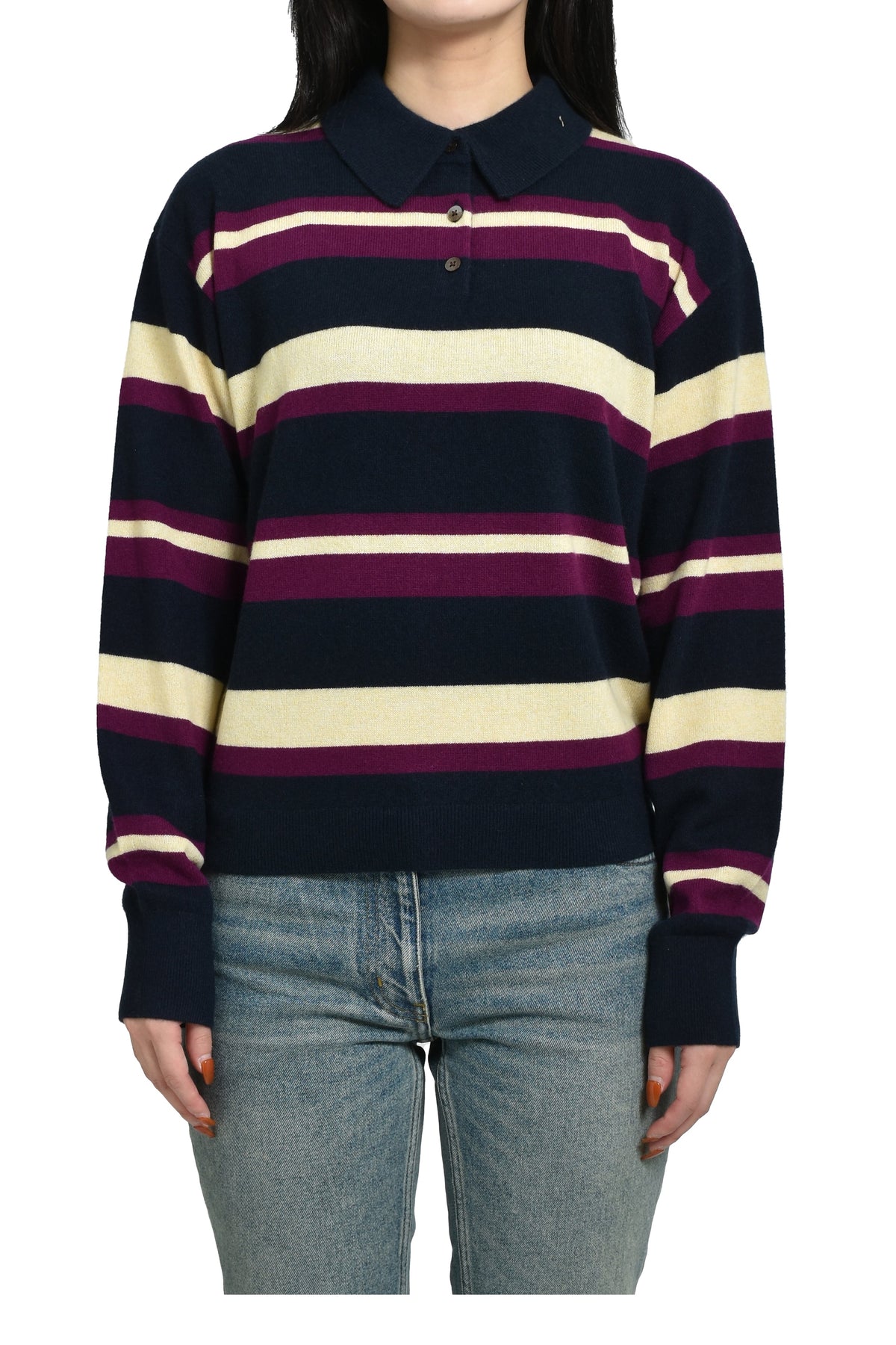 Guest In Residence ゲスト イン レジデンス 【本物保証】 Tシャツ ストリート系 レディース COLLEGIATE STRIPE POLO / MIDNIGHT COMBO