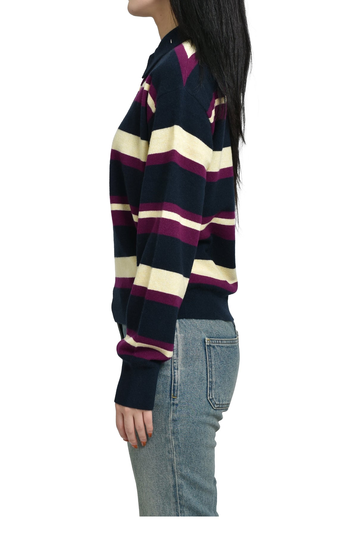 Guest In Residence ゲスト イン レジデンス 【本物保証】 Tシャツ ストリート系 レディース COLLEGIATE STRIPE POLO / MIDNIGHT COMBO