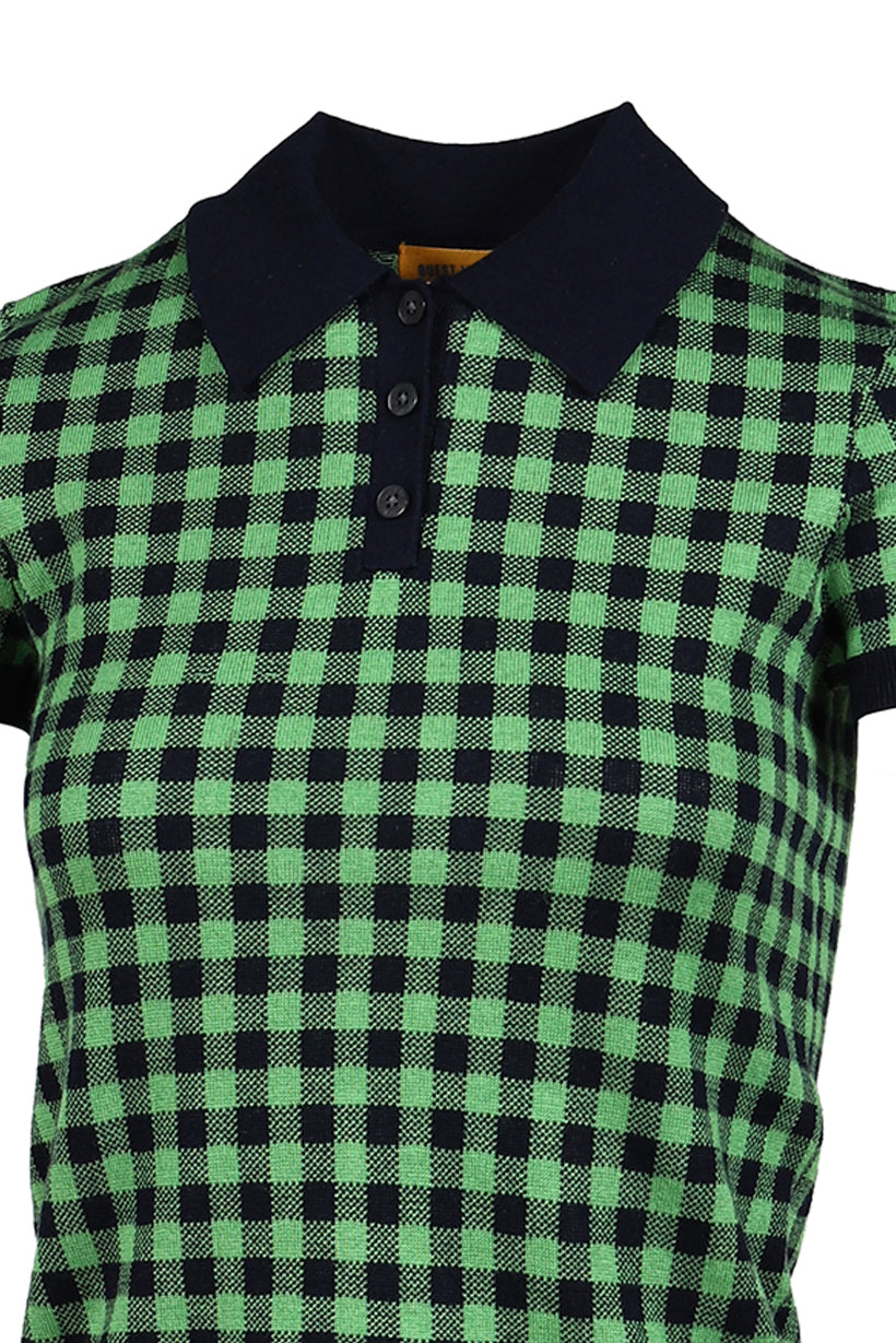 Guest in Residence ゲスト イン レジデンス 【本物保証】 Tシャツ ストリート系 レディース GINGHAM SHRUNKEN POLO / GRN