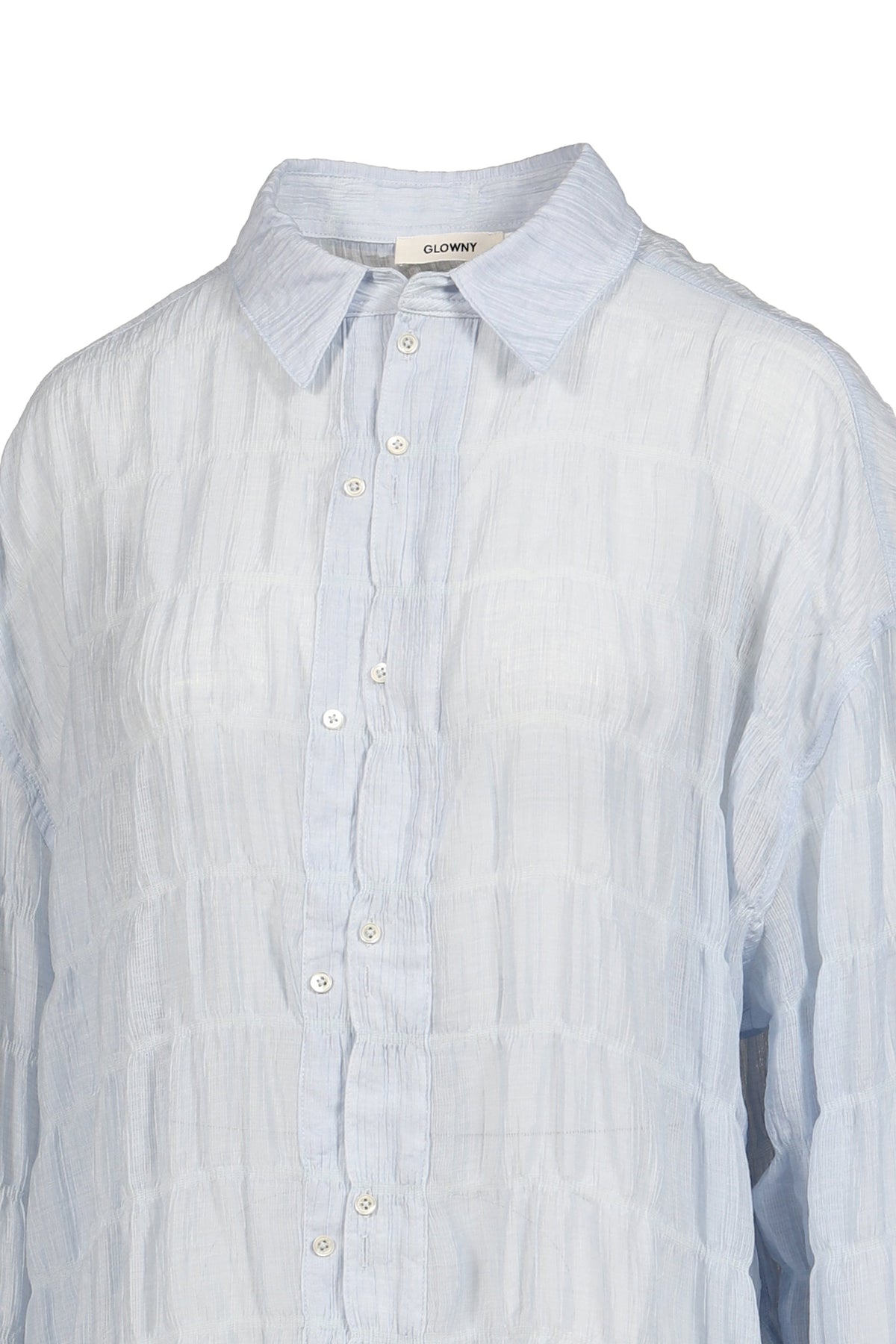 GLOWNY 【本物保証】 シャツ ストリート系 レディース COASTAL WRINKLE SHIRT / SKY BLU