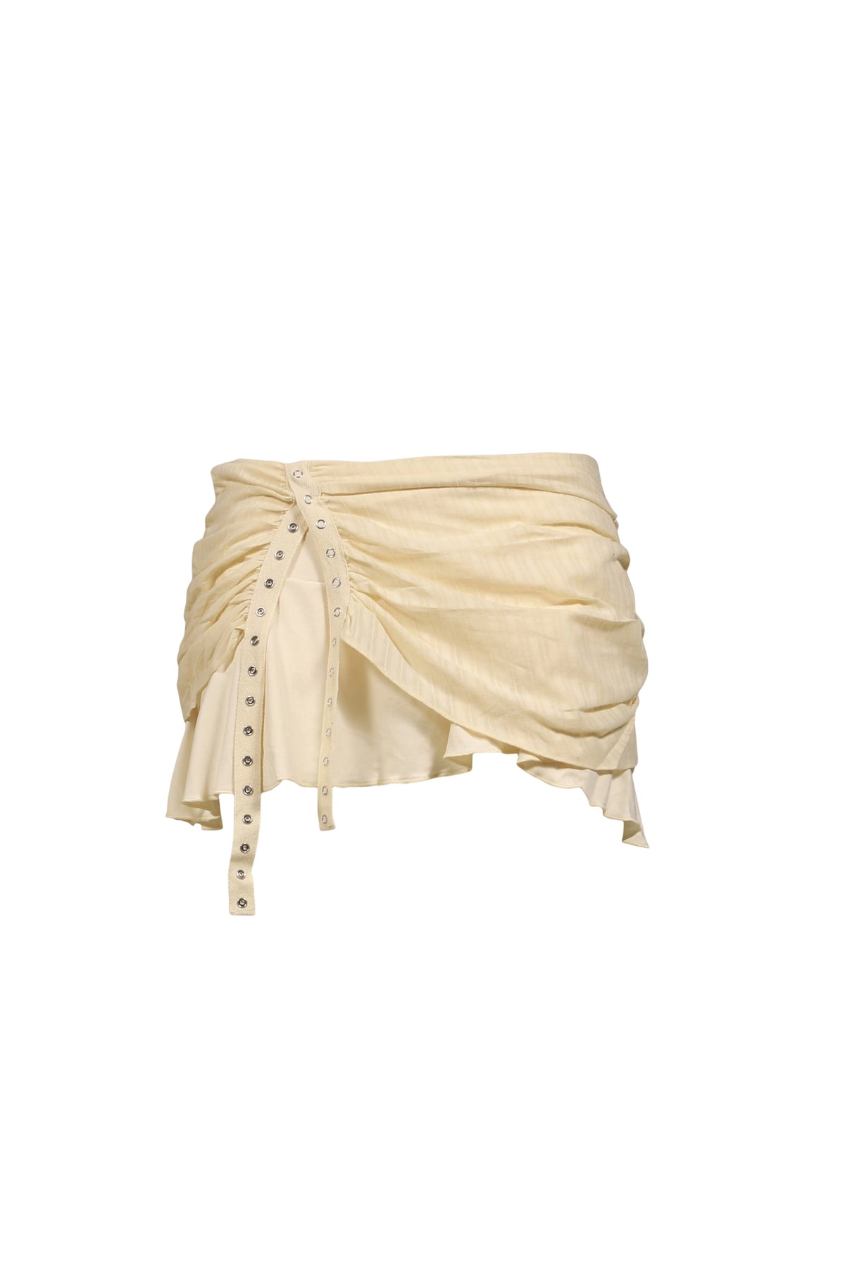 GLOWNY 【本物保証】 スカート ストリート系 レディース MISTY SHEER MINI SKIRT / LIGHT BEI