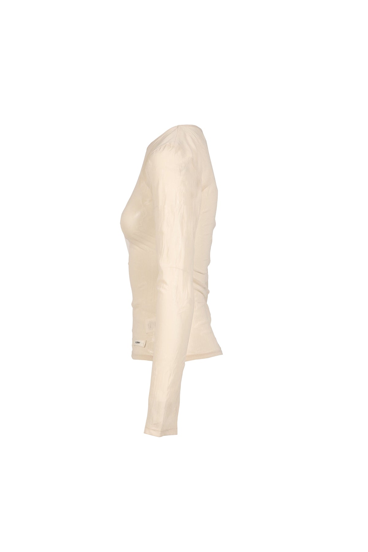 GLOWNY 【本物保証】 Tシャツ ストリート系 レディース SHEER LONG SLEEVE TOP / BEI