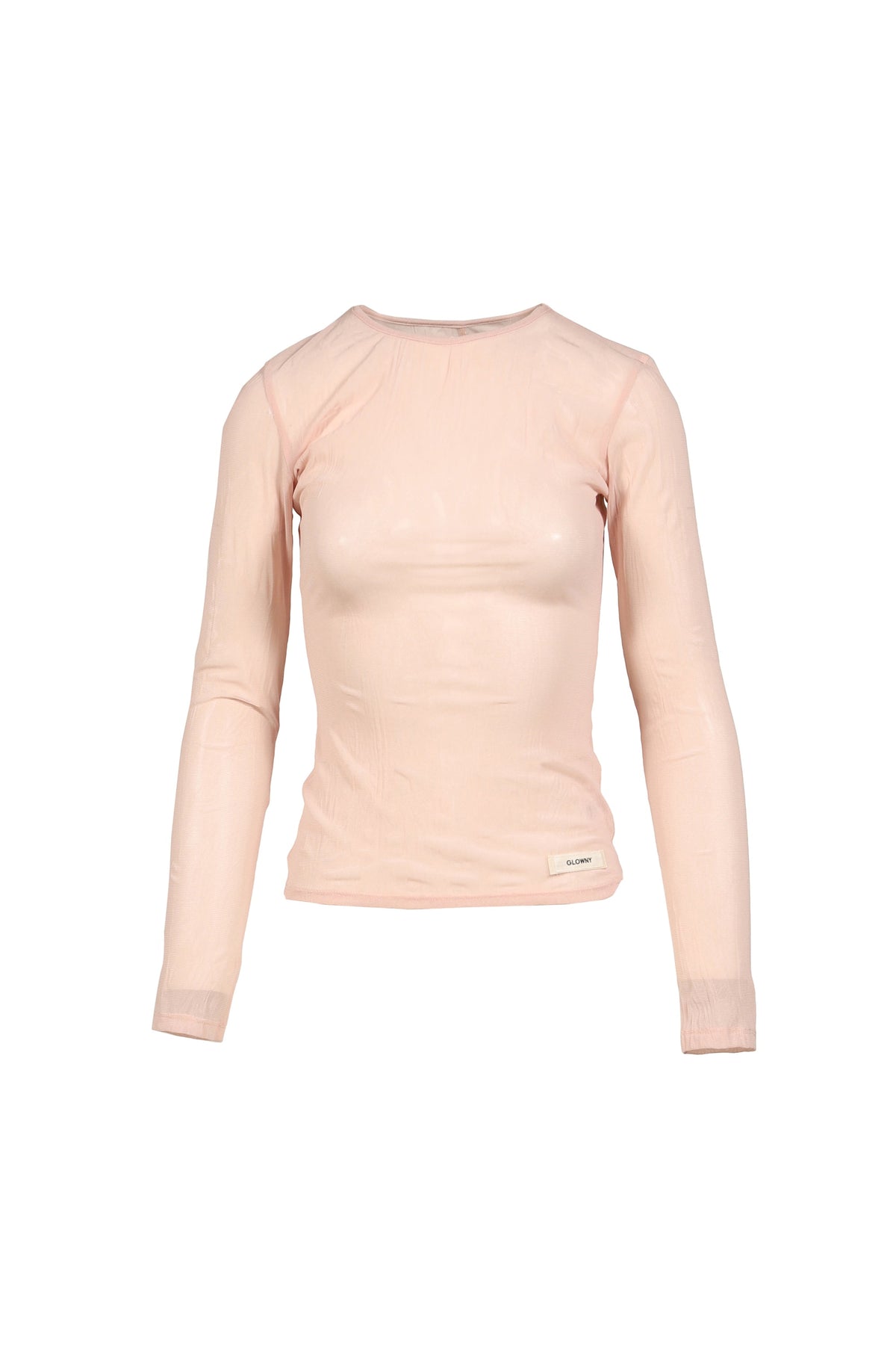 GLOWNY 【本物保証】 Tシャツ ストリート系 レディース SHEER LONG SLEEVE TOP / BABY PNK