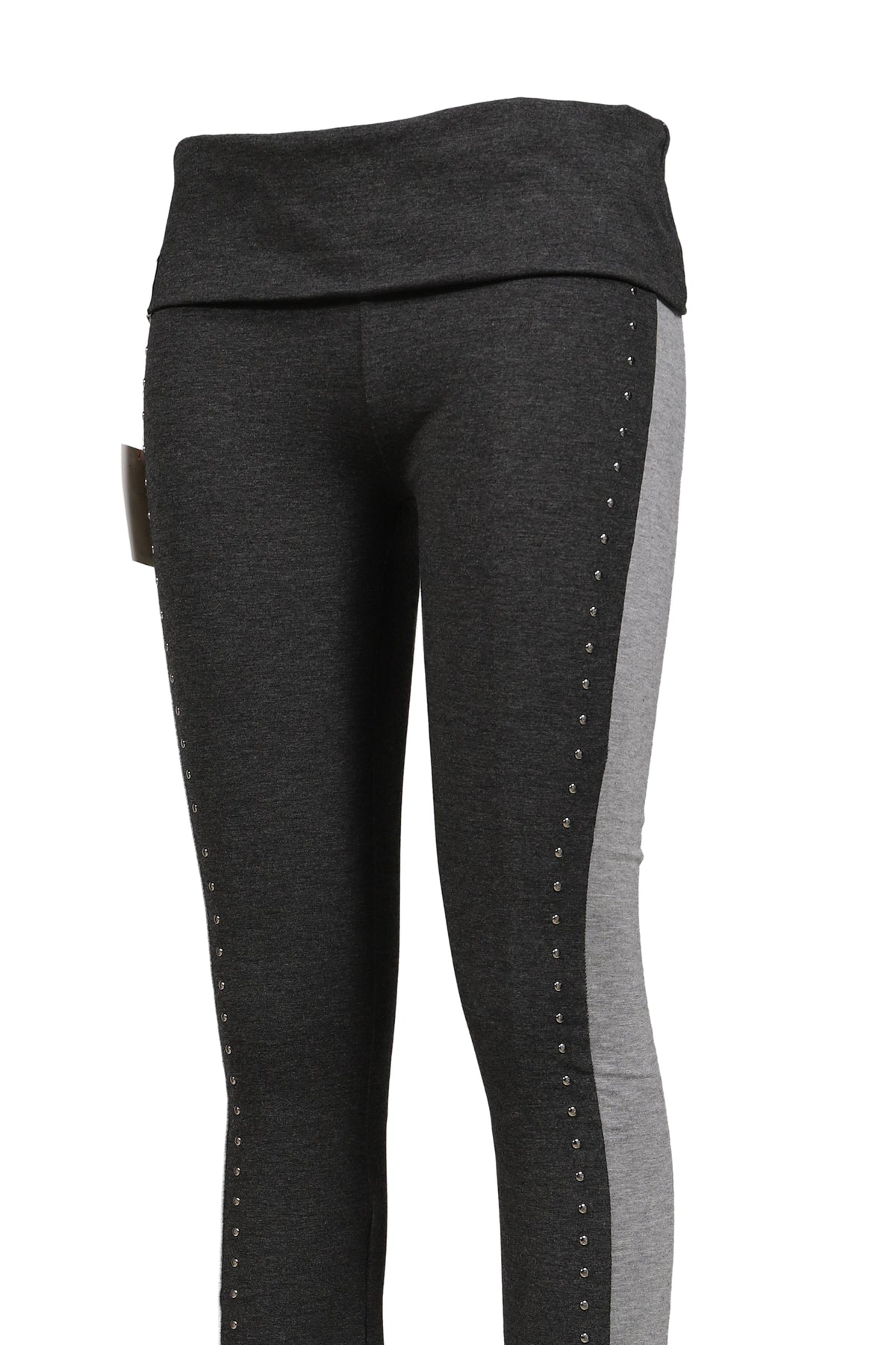 Jaded London 【本物保証】 パンツ ストリート系 レディース FOLDOVER STUDDED TROUSER / BLK GRY