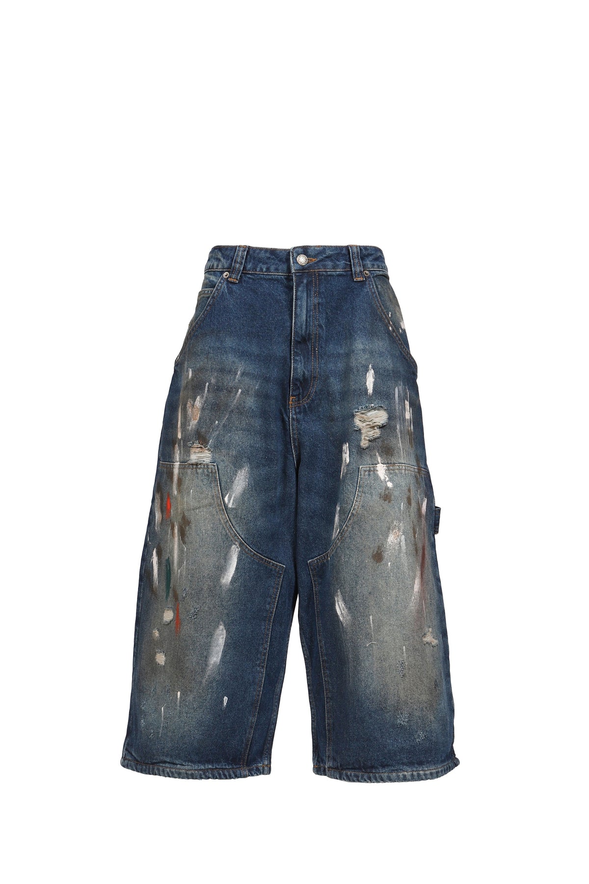 Jaded London 【本物保証】 デニムパンツ ストリート系 レディース PAINTED CROPPED XL COLOSSUS JEANS / BLU
