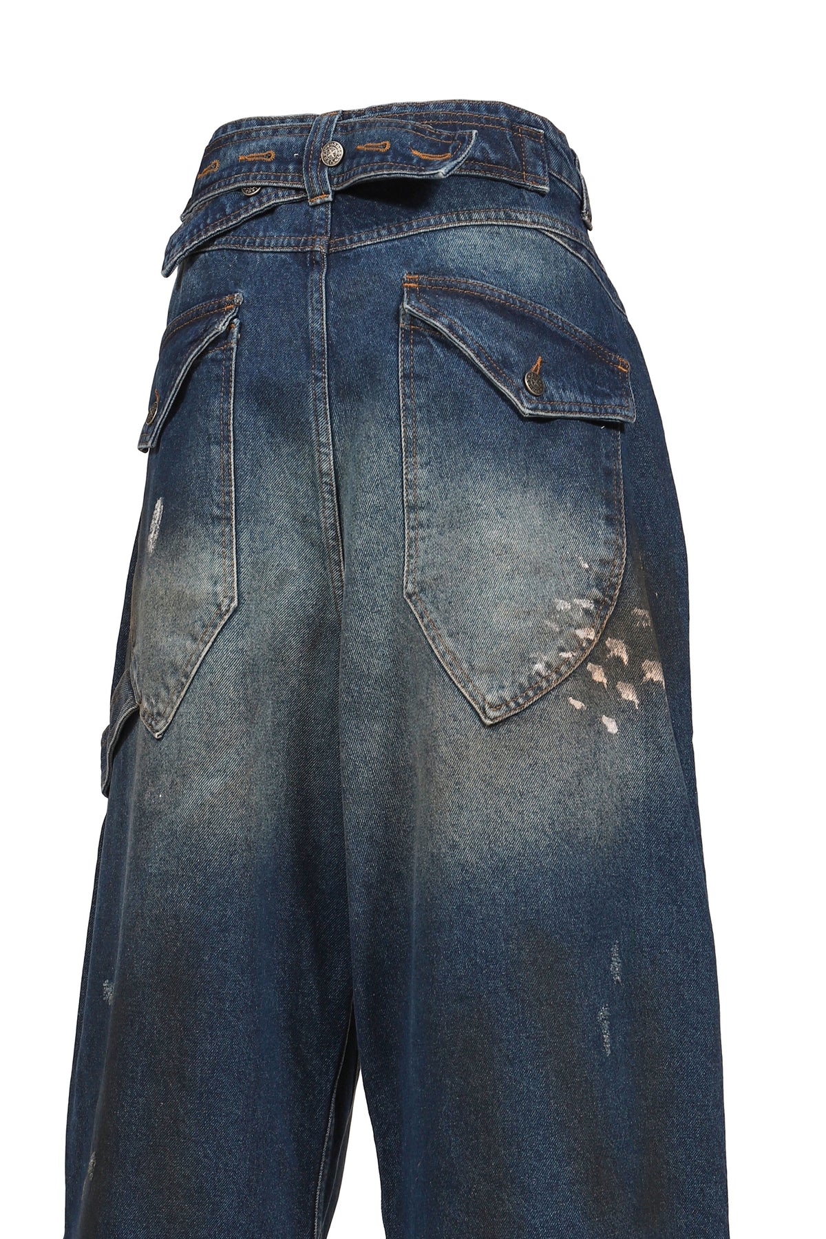 Jaded London 【本物保証】 デニムパンツ ストリート系 レディース PAINTED CROPPED XL COLOSSUS JEANS / BLU