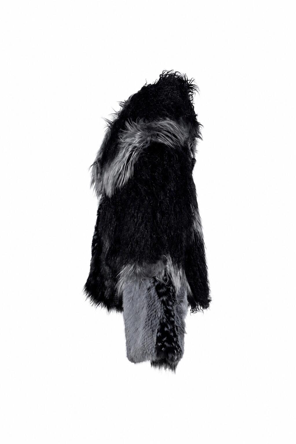 Jaded London 【本物保証】 コート ストリート系 レディース PATCHWORK FUR ASYM COAT - BLACK / BLK