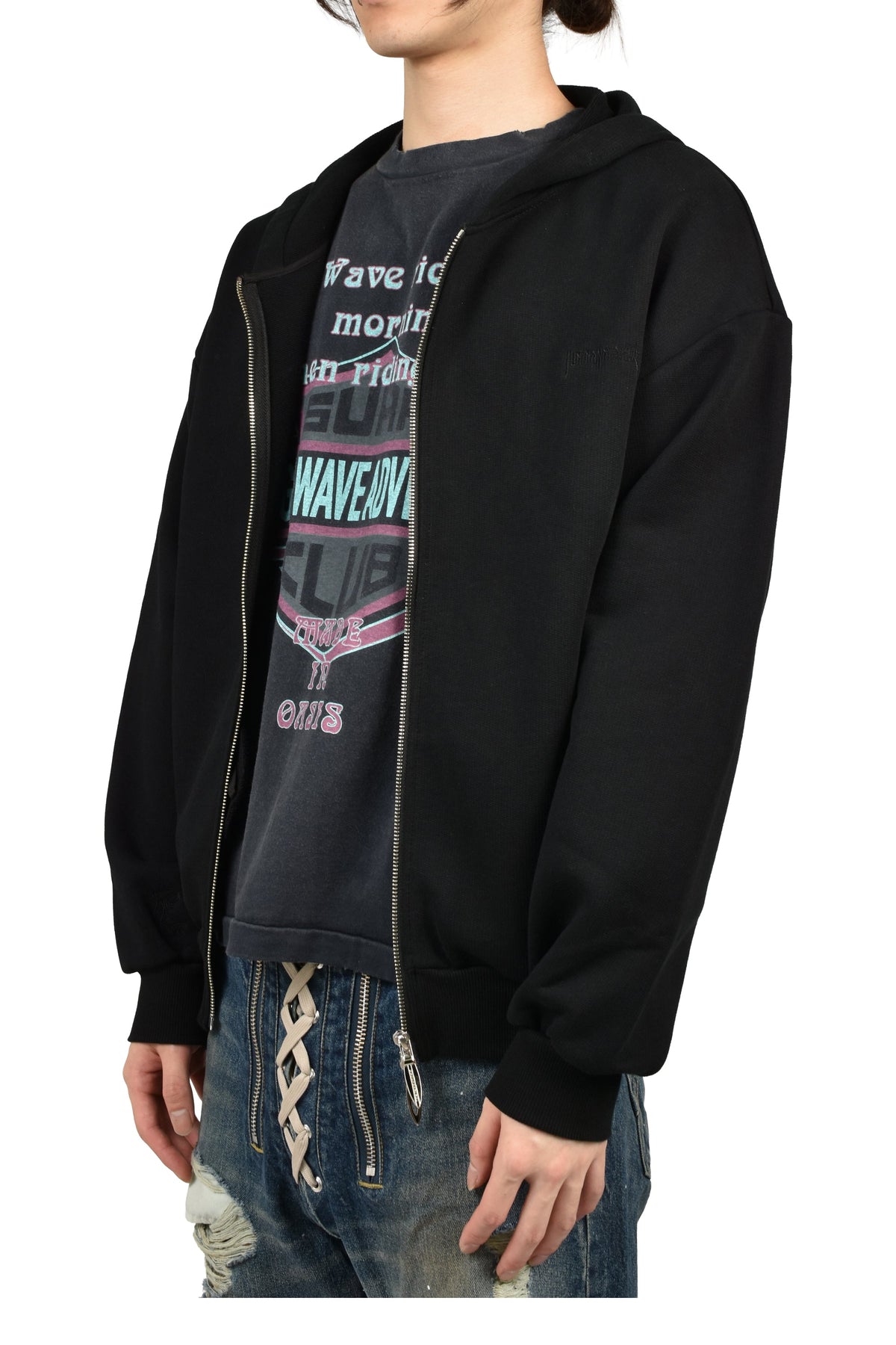 JUN/NAKAYAMA ジュン/中山 【本物保証】 パーカー ストリート系 メンズ CLASSIC ZIPUP HOODIE / BLK