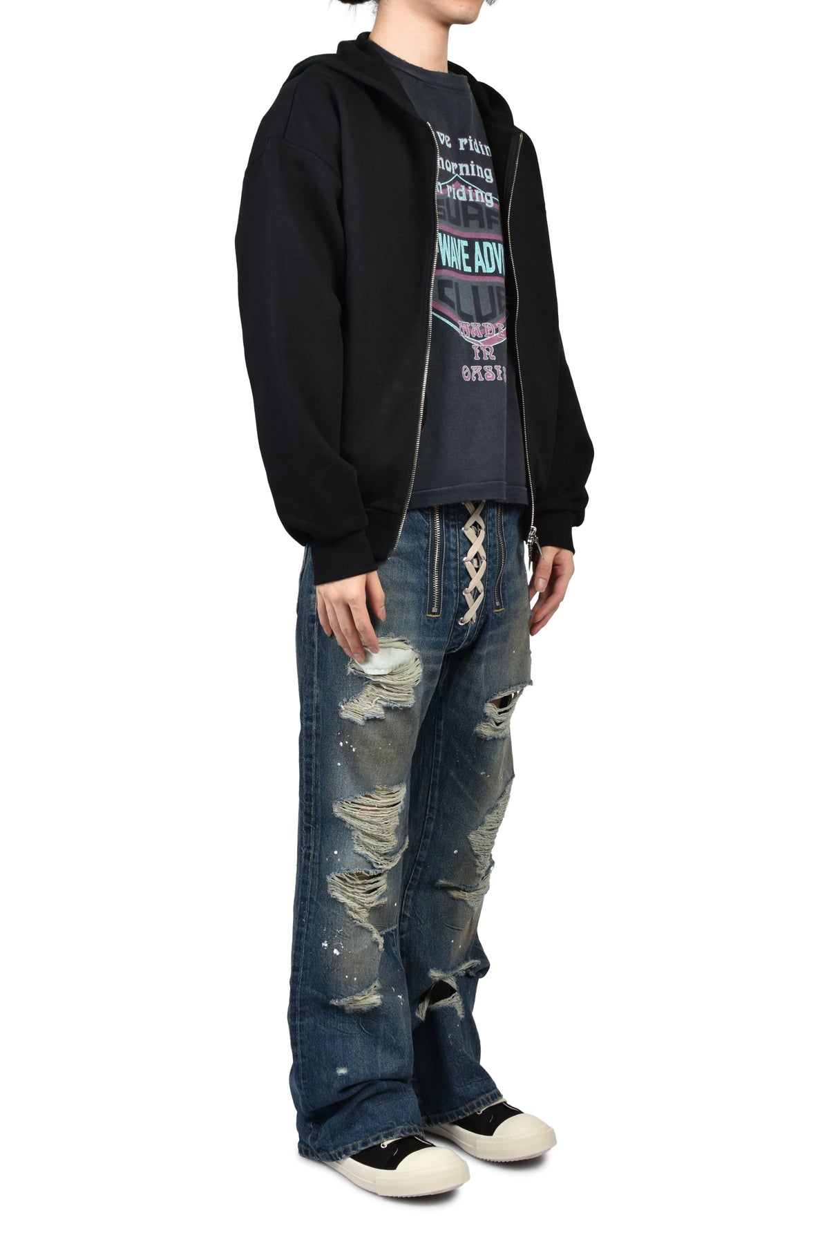 JUN/NAKAYAMA ジュン/中山 【本物保証】 パーカー ストリート系 メンズ CLASSIC ZIPUP HOODIE / BLK