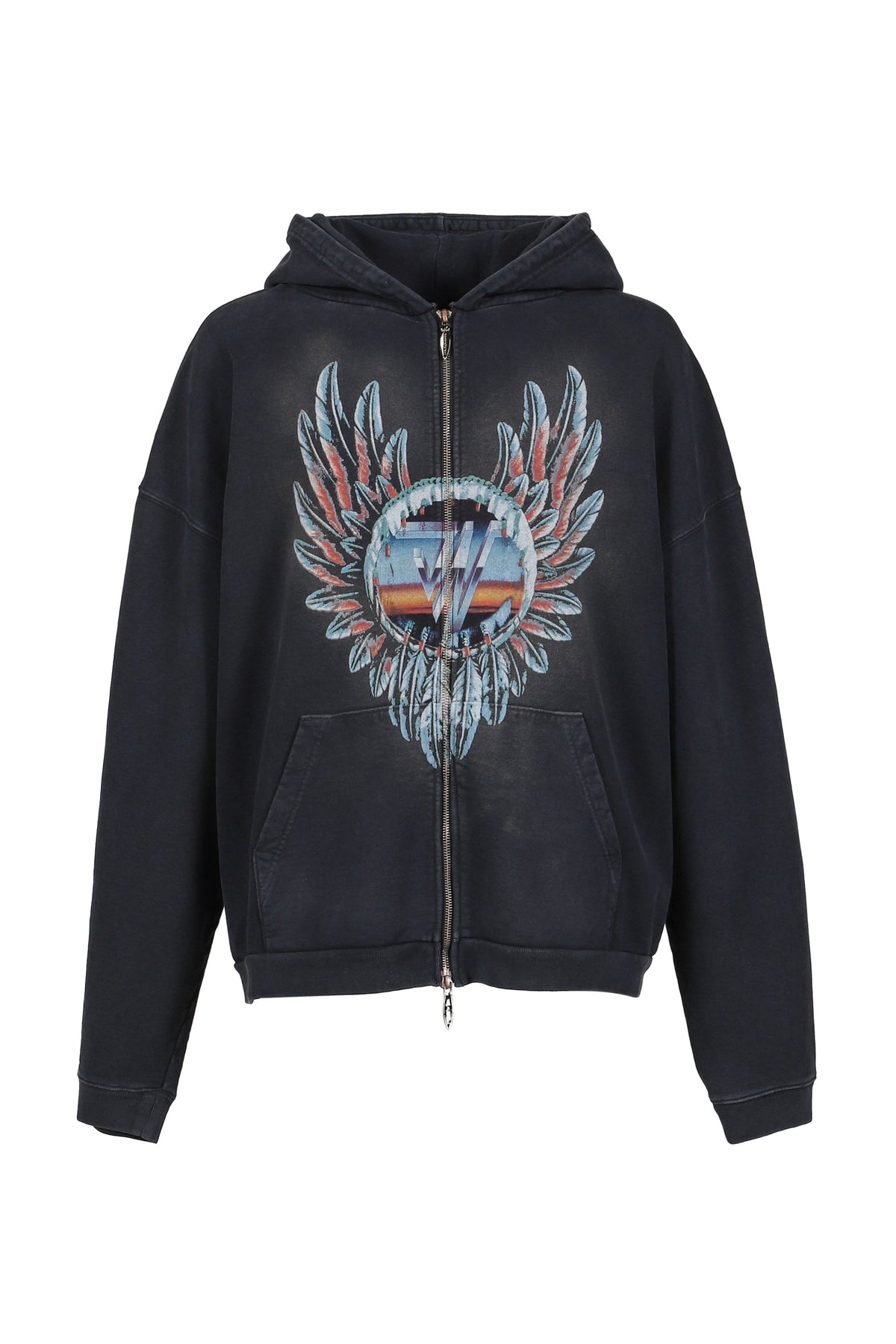 JUN/NAKAYAMA ジュン/中山 【本物保証】 パーカー ストリート系 メンズ FEATHER ZIP HOODIE / BLK