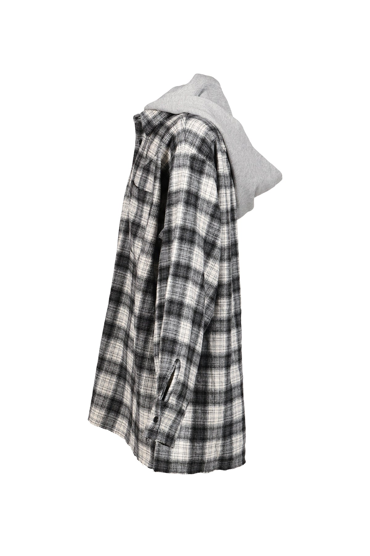 JUN/NAKAYAMA ジュン/中山 【本物保証】 シャツ ストリート系 メンズ HOODED FLANNEL SHIRTS / ASH