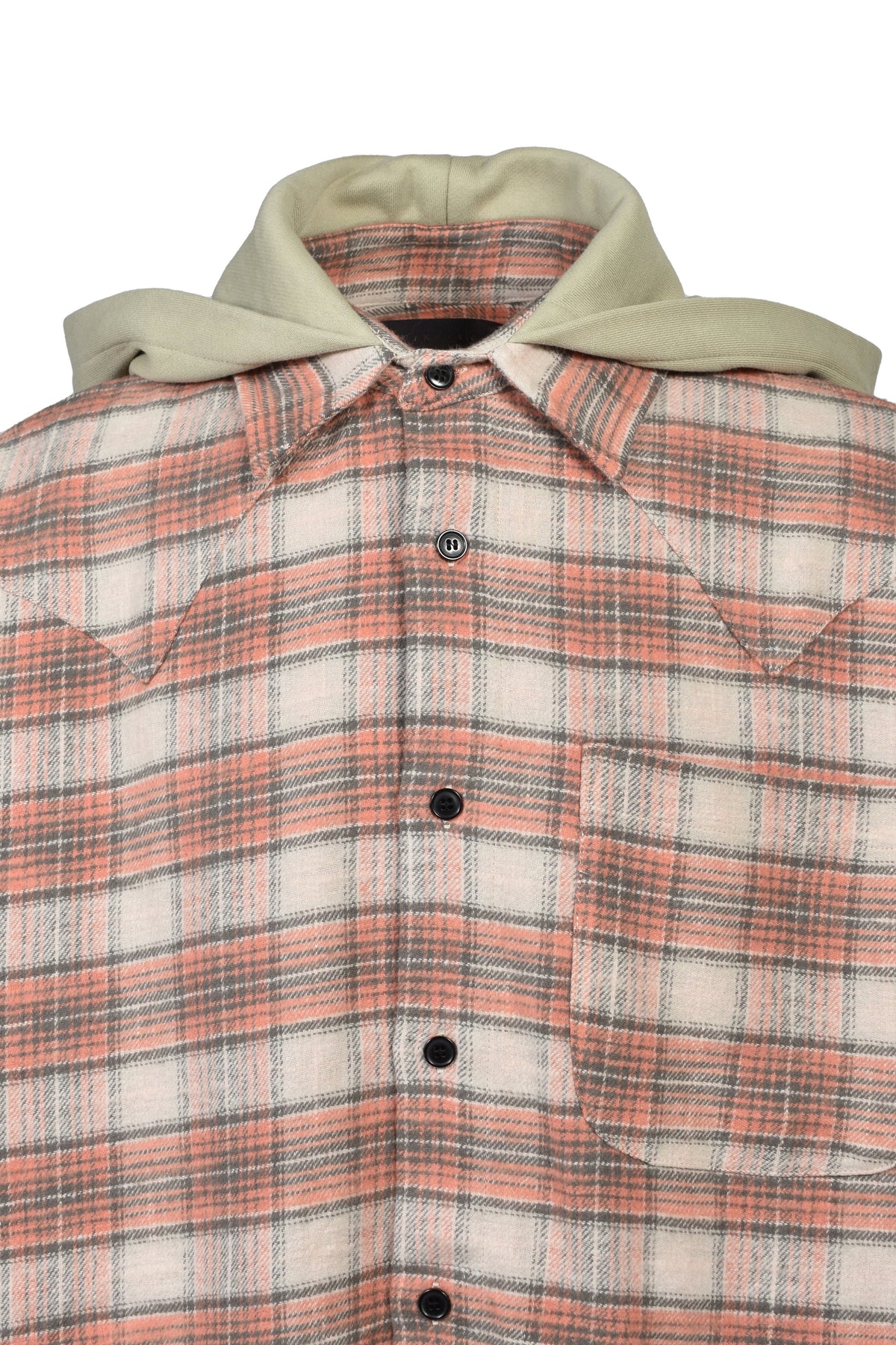 JUN/NAKAYAMA ジュン/中山 【本物保証】 シャツ ストリート系 メンズ HOODED FLANNEL SHIRTS / ORG