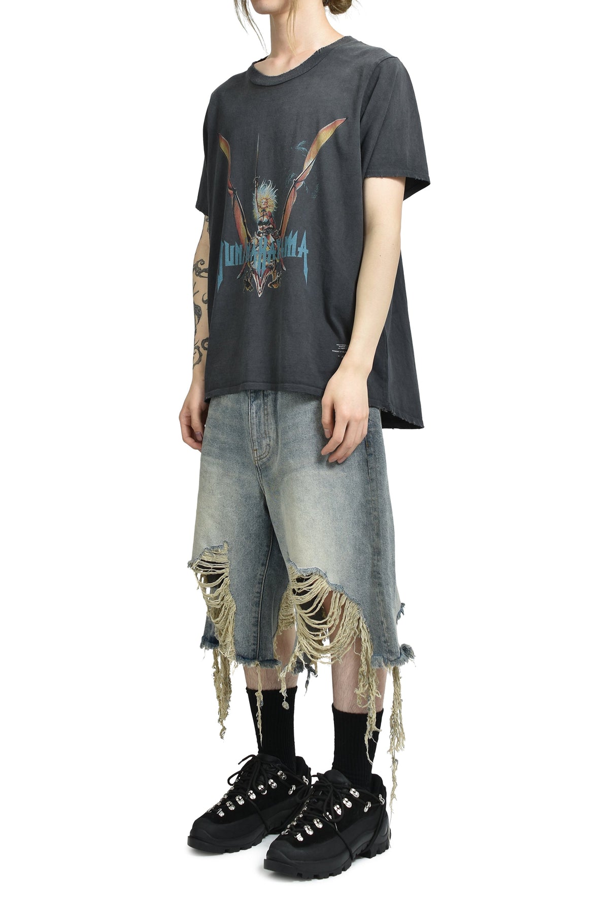JUN/NAKAYAMA ジュン/中山 【本物保証】 Tシャツ ストリート系 メンズ HM T-SHIRTS / BLK