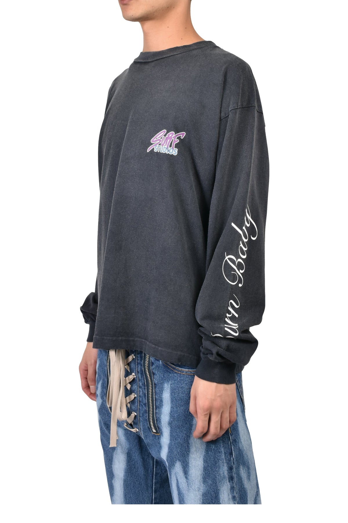 JUN/NAKAYAMA ジュン/中山 【本物保証】 Tシャツ ストリート系 メンズ LEOPARD L/S T-SHIRTS / BLK