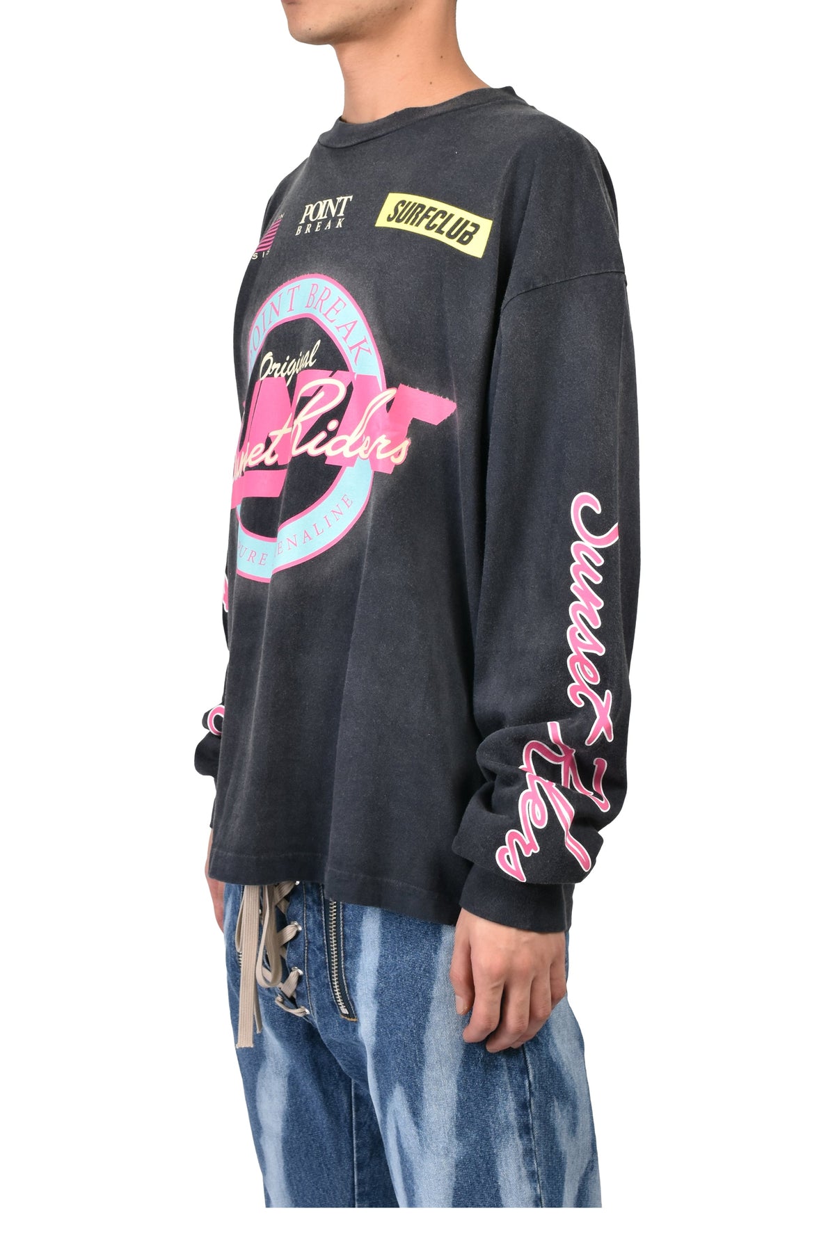JUN/NAKAYAMA ジュン/中山 【本物保証】 Tシャツ ストリート系 メンズ POINT BREAK L/S T-SHIRTS / BLK