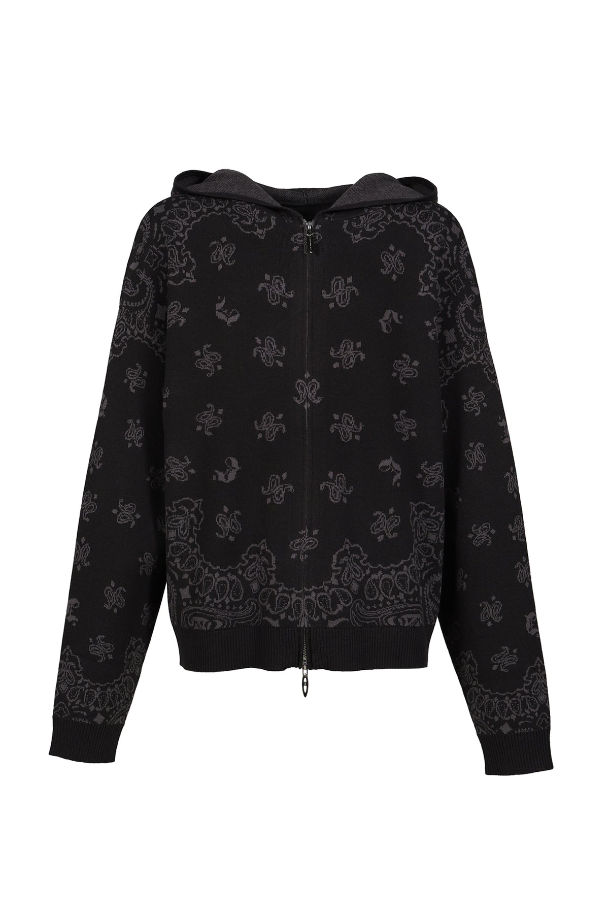 JUN/NAKAYAMA ジュン/中山 【本物保証】 パーカー ストリート系 メンズ PAISLEY KNIT HOODIE / BLK