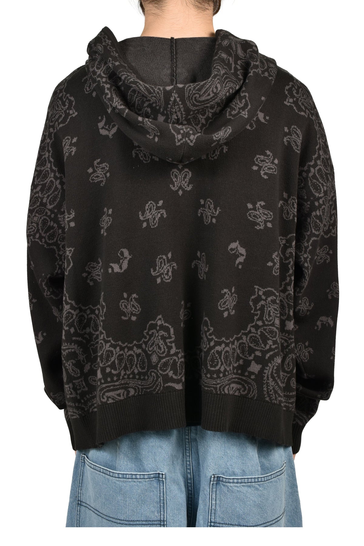 JUN/NAKAYAMA ジュン/中山 【本物保証】 パーカー ストリート系 メンズ PAISLEY KNIT HOODIE / BLK