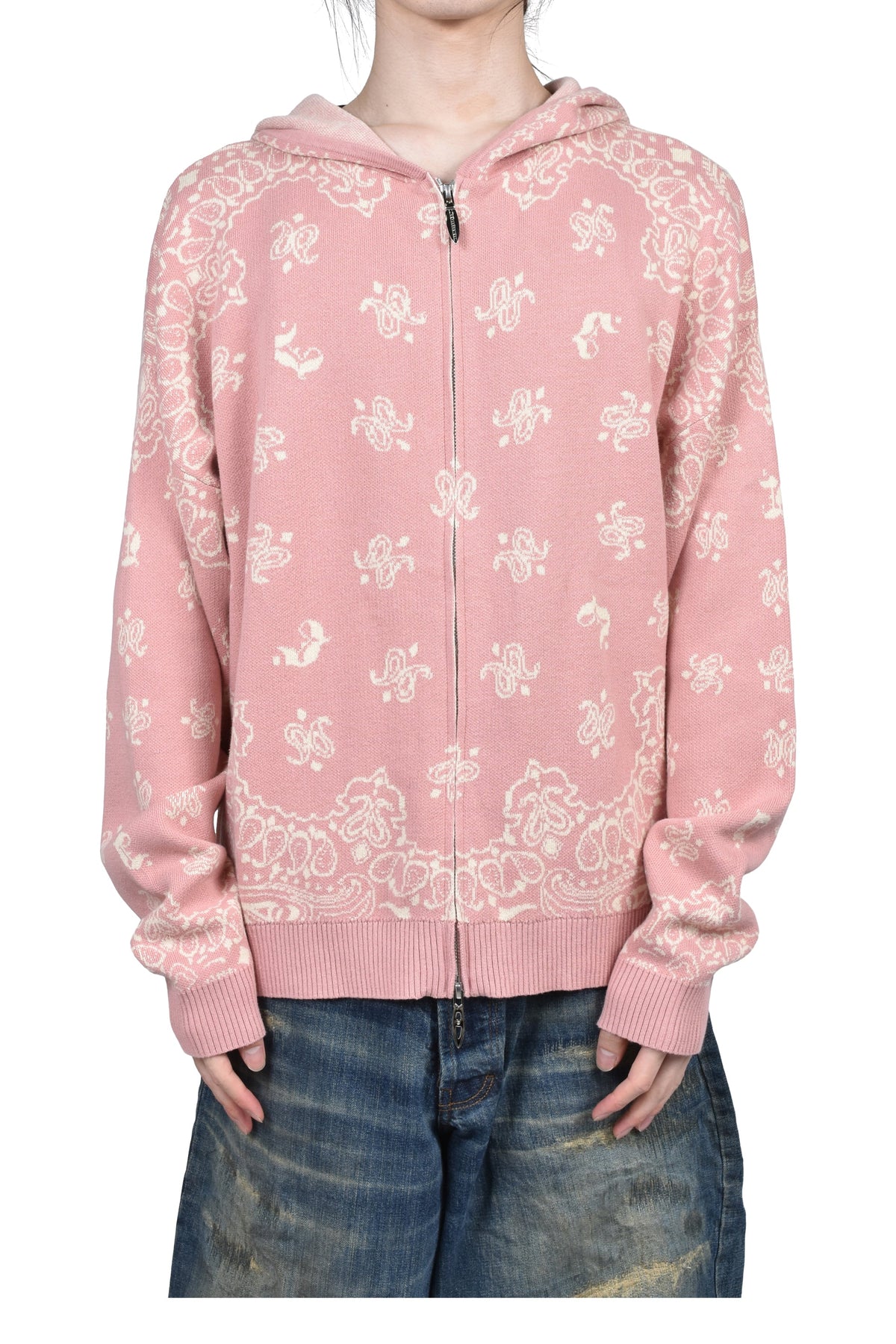 JUN/NAKAYAMA ジュン/中山 【本物保証】 パーカー ストリート系 メンズ PAISLEY KNIT HOODIE / PNK