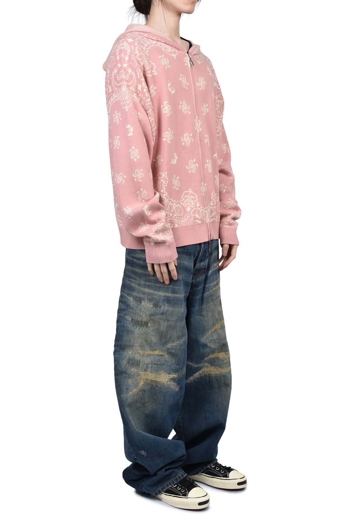 JUN/NAKAYAMA ジュン/中山 【本物保証】 パーカー ストリート系 メンズ PAISLEY KNIT HOODIE / PNK